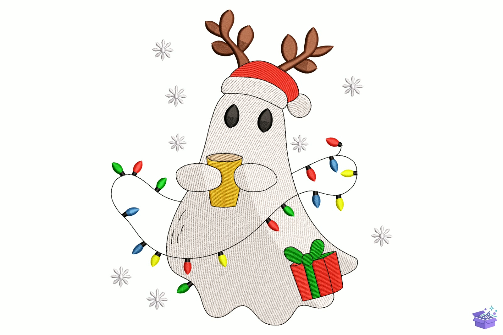 Yılbaşı Ghost - Makine Nakış Deseni (SVG, DXF, EPS, PNG) - Nakış Desenleri İndir (DXF, SVG, EPS)