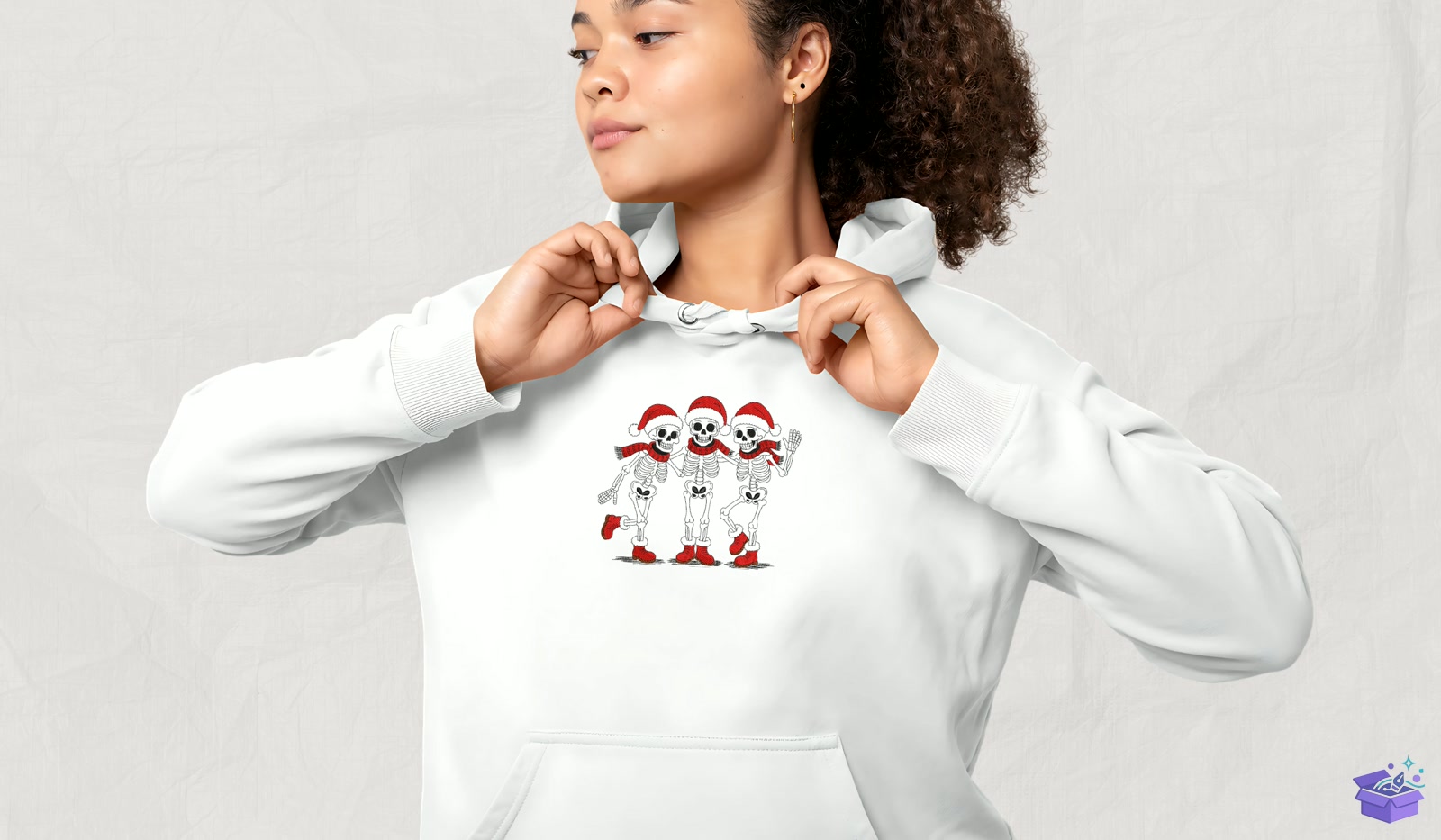 Santa Skeleton - Makine Nakış Deseni (SVG, DXF, EPS, PNG) - detaylı önizleme 4
