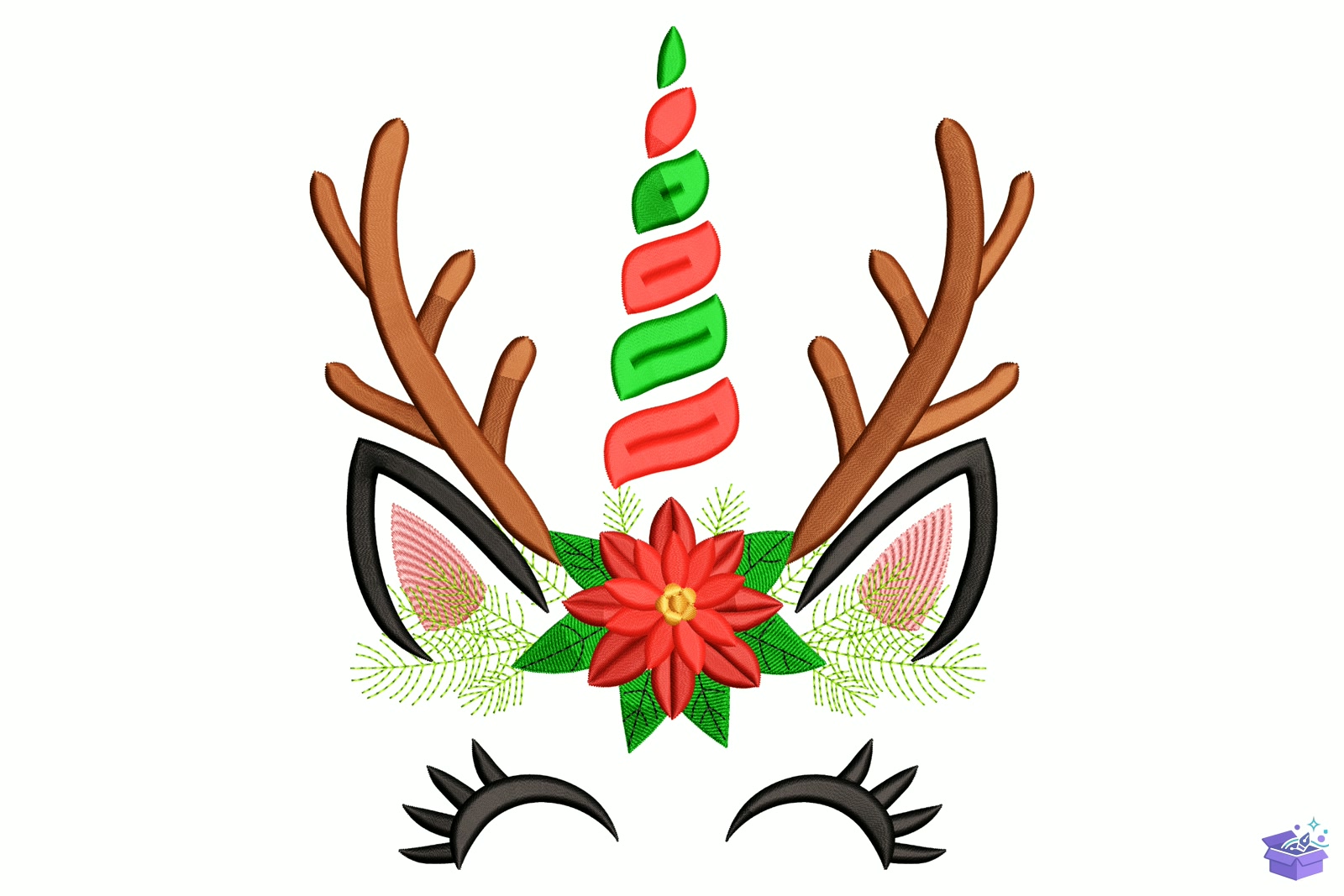 Ren Geyiği Antlers - Makine Nakış Deseni (SVG, DXF, EPS, PNG) - Nakış Desenleri İndir (DXF, SVG, EPS)