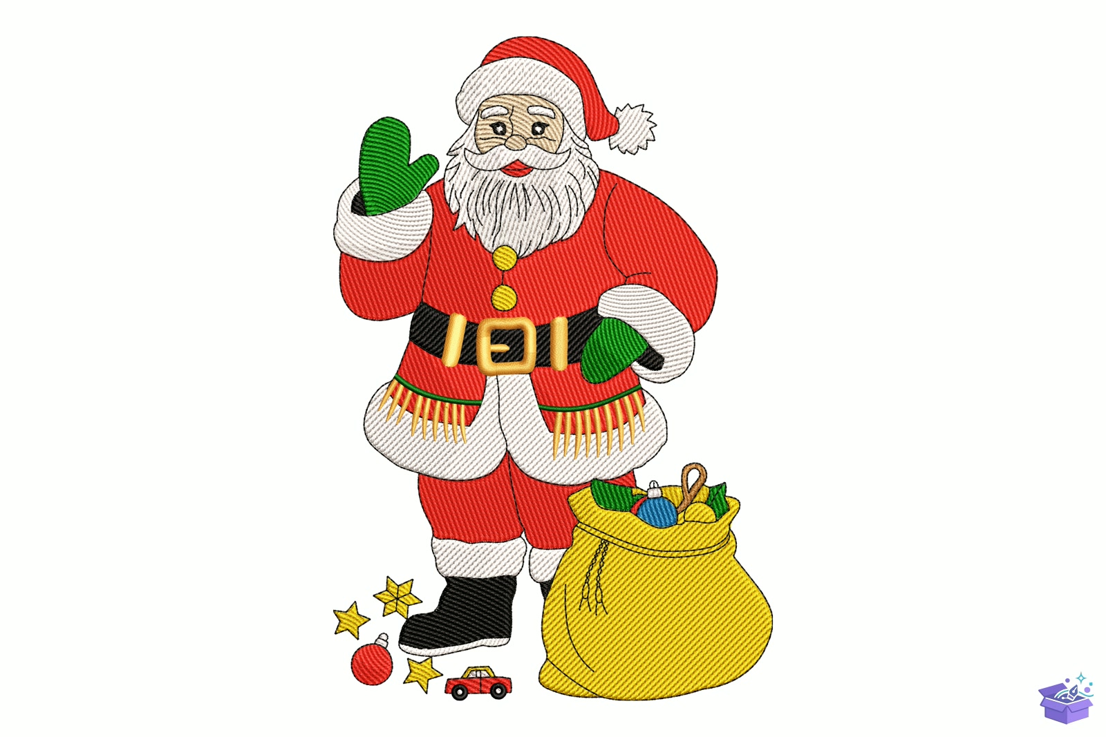 Santa With Gifts - Makine Nakış Deseni (SVG, DXF, EPS, PNG) - detaylı önizleme 5