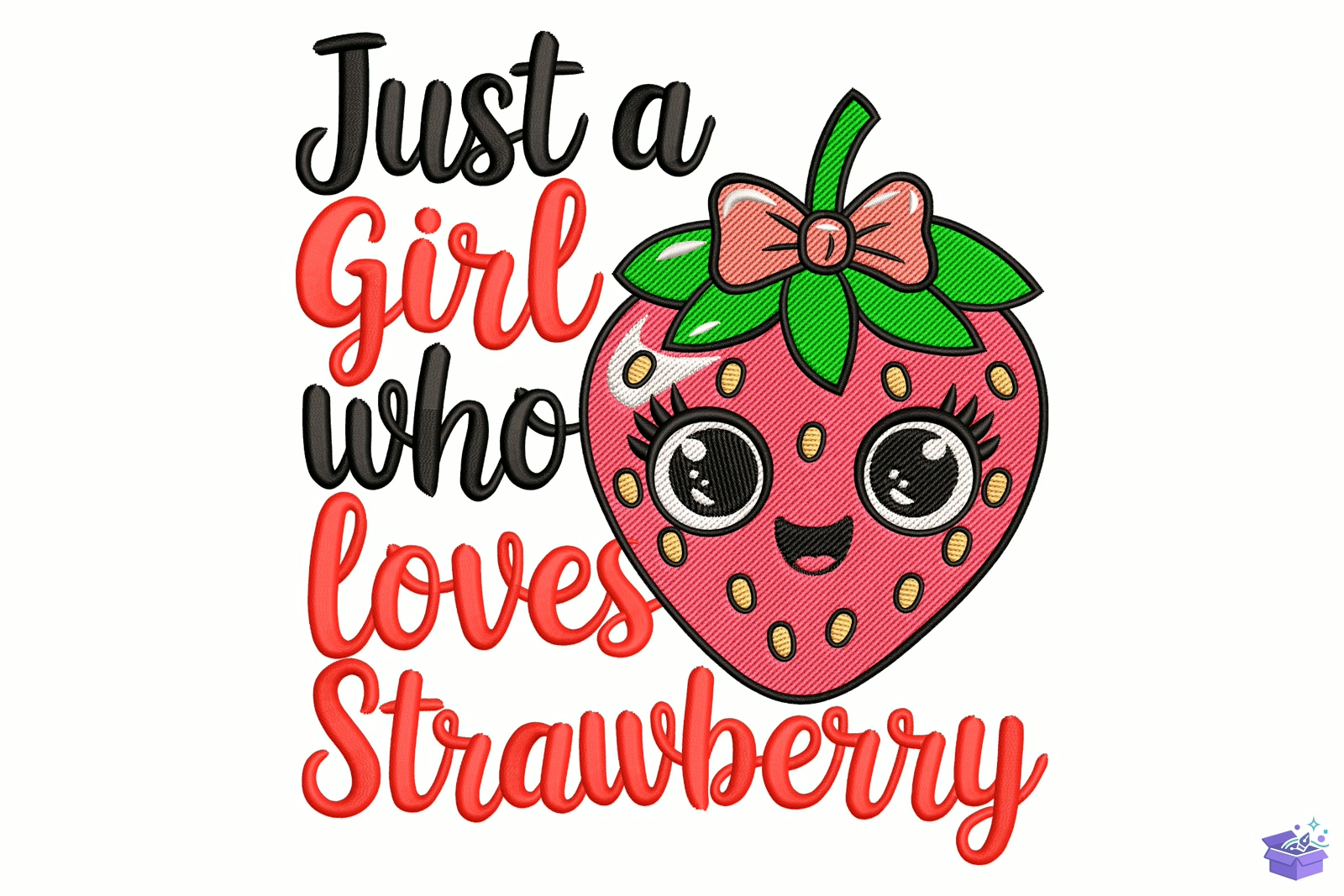 Strawberry Lover Gift - Makine Nakış Deseni (SVG, DXF, EPS, PNG) - detaylı önizleme 5
