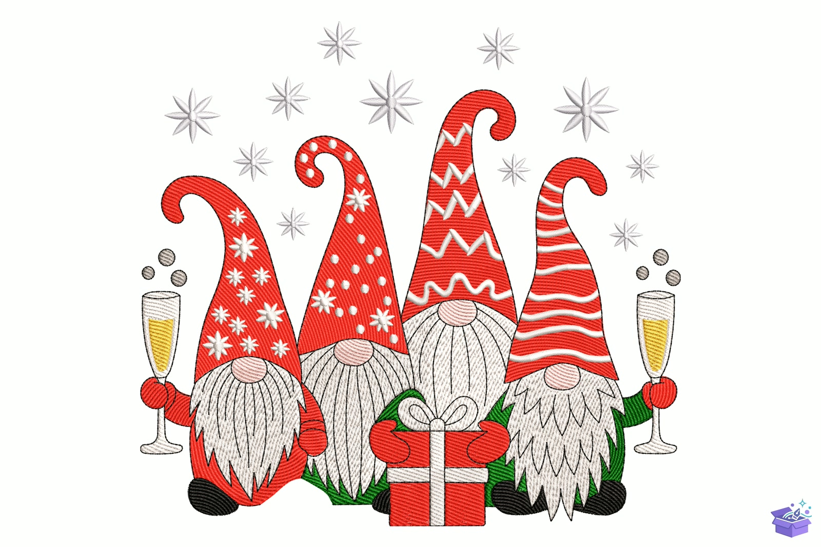 Santa Gnome - Makine Nakış Deseni (SVG, DXF, EPS, PNG) - detaylı önizleme 5