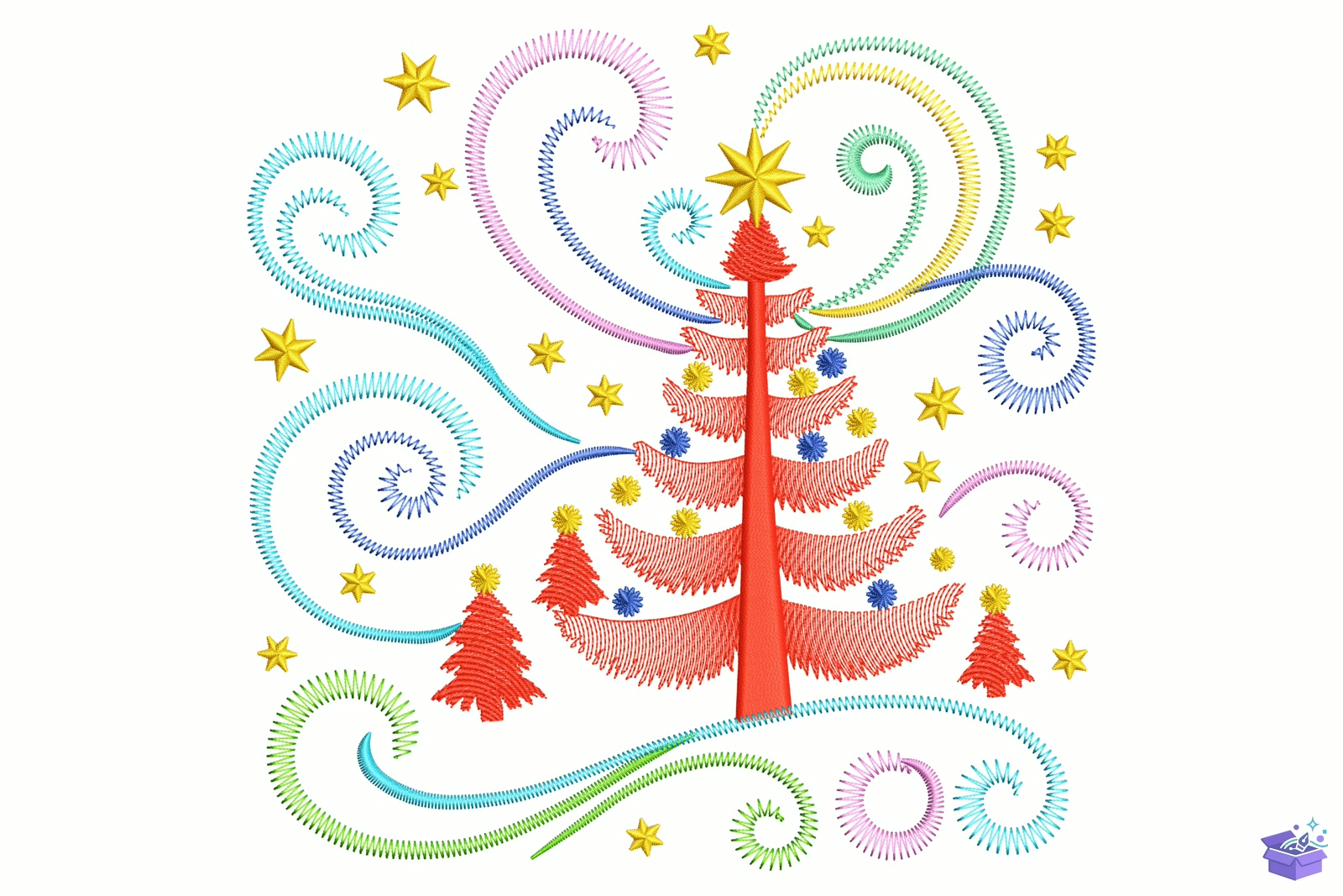 Swirl Ağaç - Makine Nakış Deseni (SVG, DXF, EPS, PNG) - detaylı önizleme 5