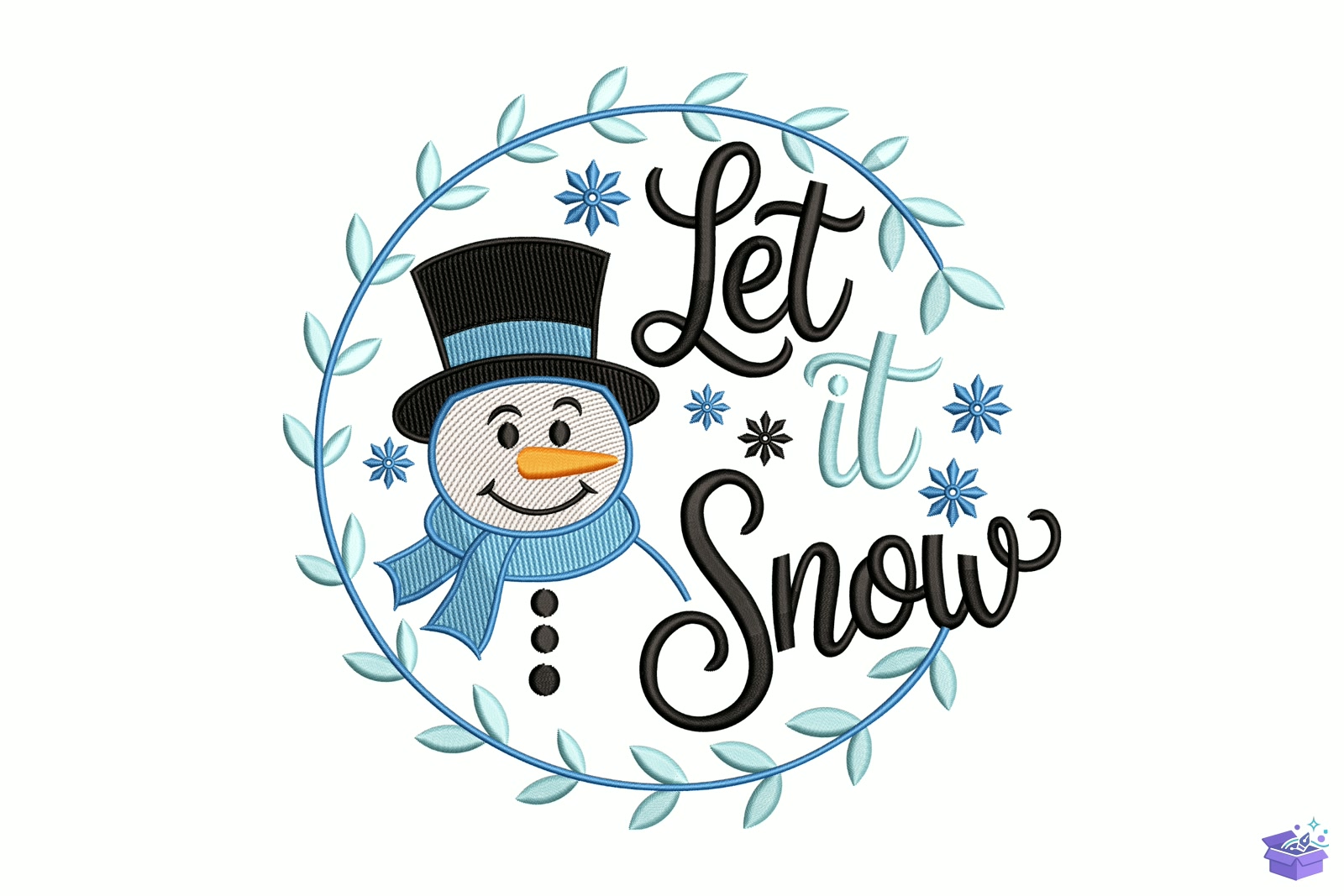 Let It Snow - Makine Nakış Deseni (SVG, DXF, EPS, PNG) - Nakış Desenleri İndir (DXF, SVG, EPS)
