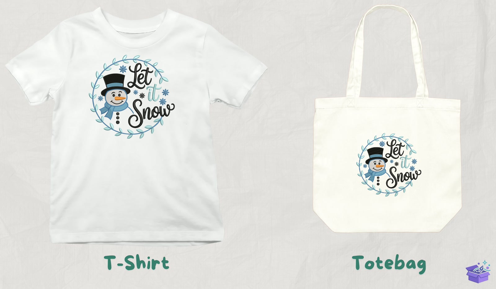Let It Snow - Makine Nakış Deseni (SVG, DXF, EPS, PNG) - detaylı önizleme 3