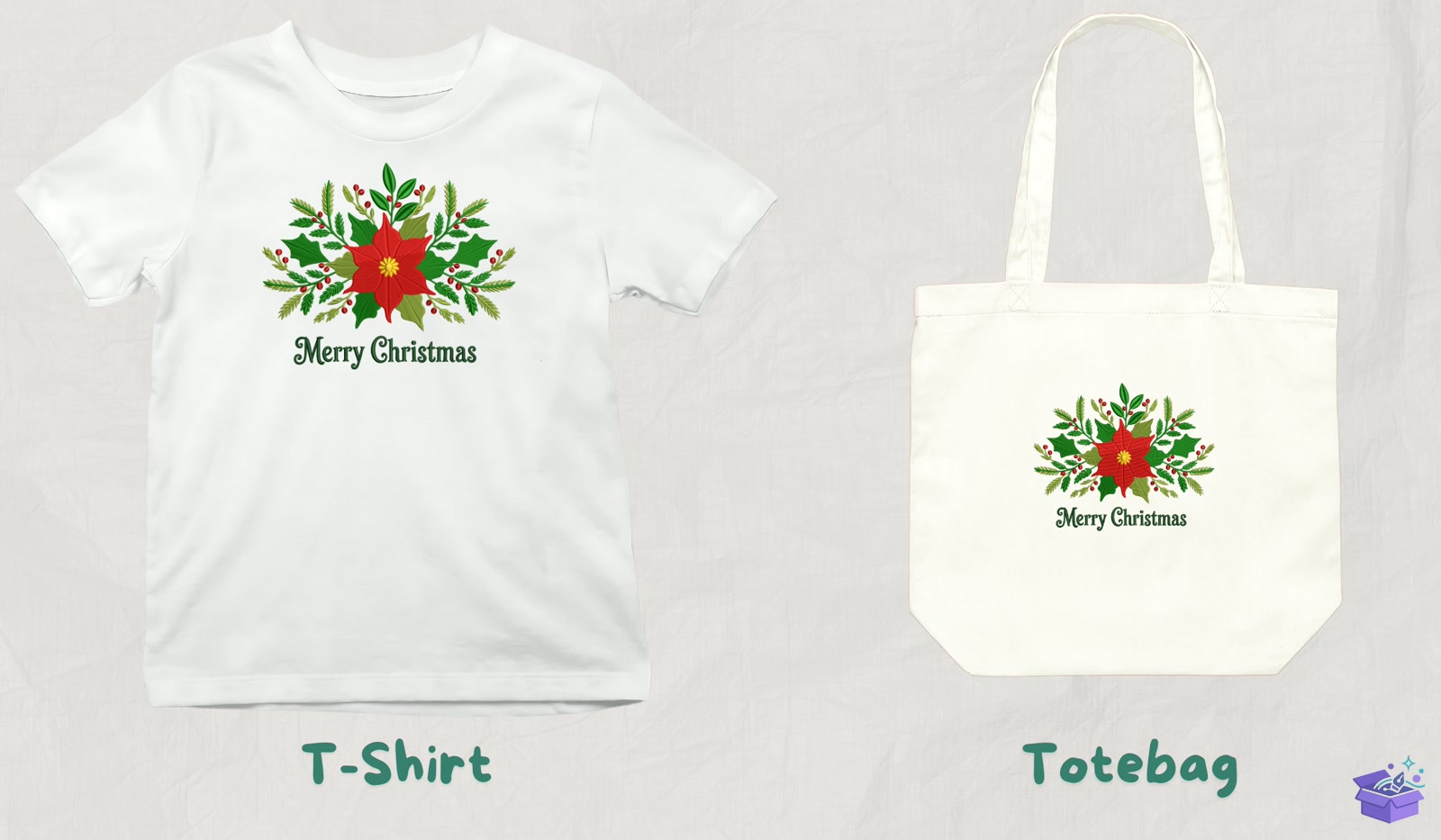 Yılbaşı Floral - Makine Nakış Deseni (SVG, DXF, EPS, PNG) - detaylı önizleme 3