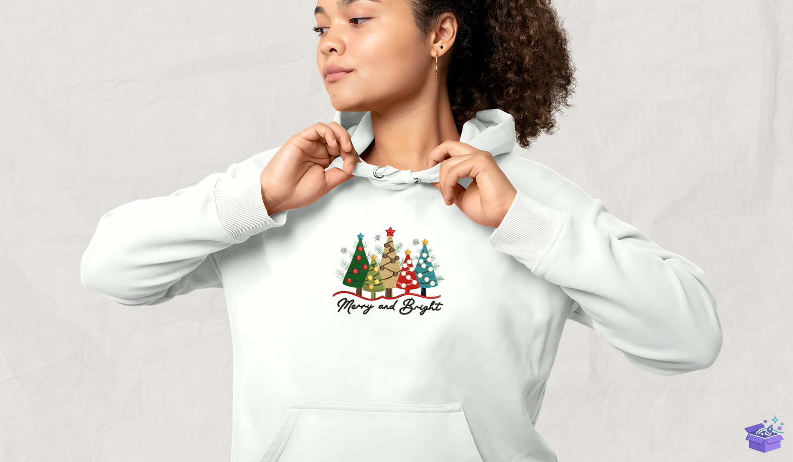 Merry And Bright - Makine Nakış Deseni (SVG, DXF, EPS, PNG) - detaylı önizleme 4