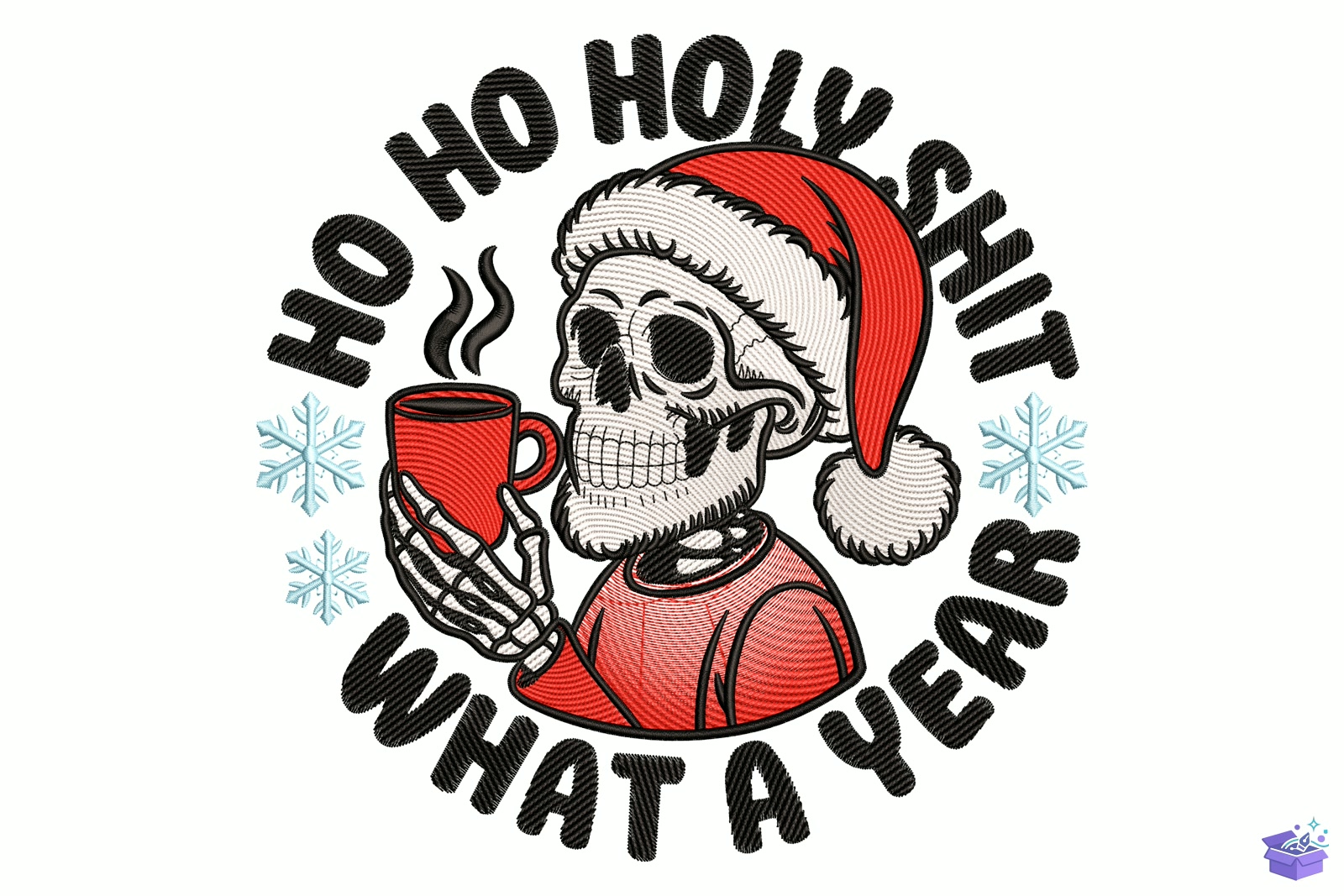 Santa Skull - Makine Nakış Deseni (SVG, DXF, EPS, PNG) - detaylı önizleme 5