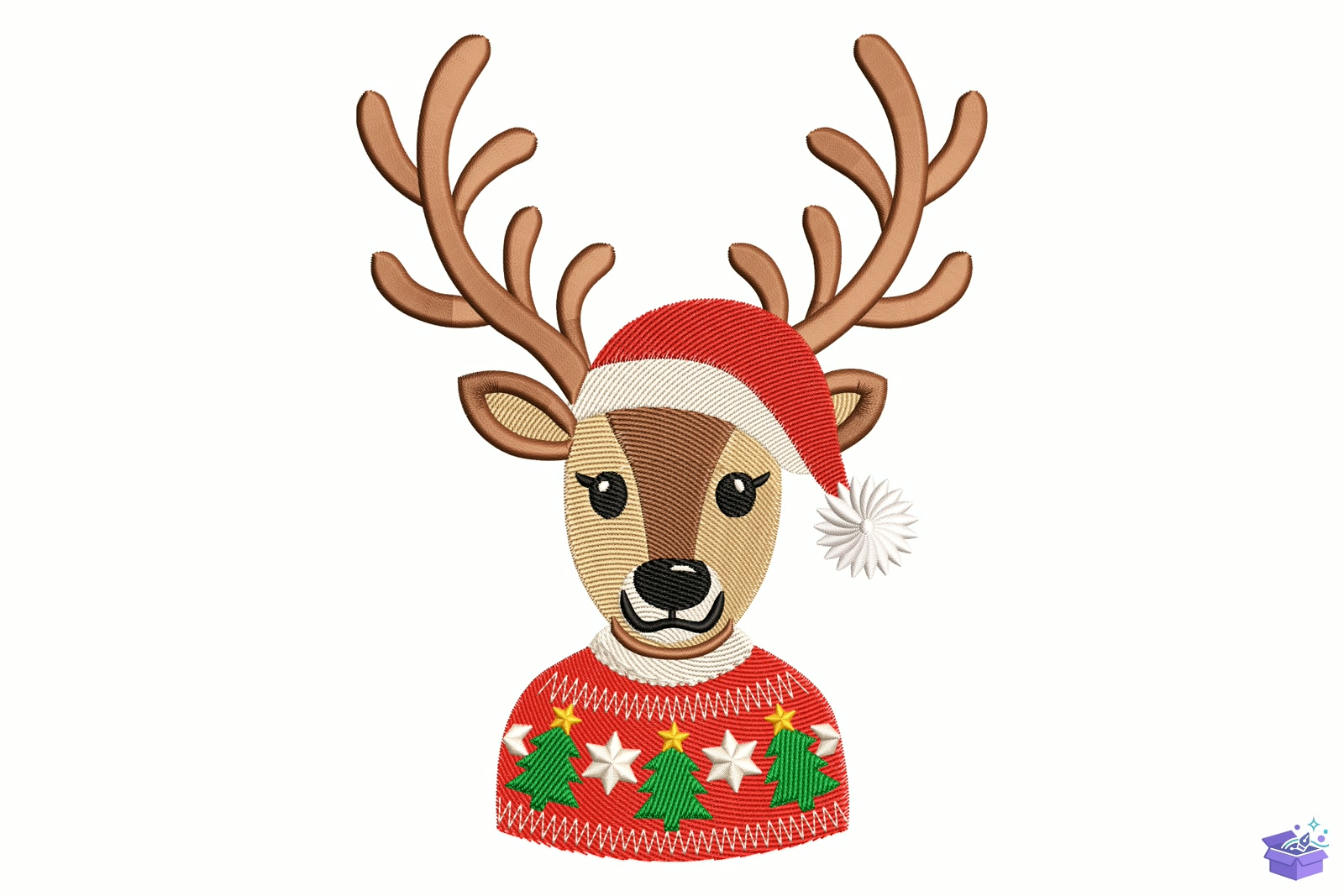 Ugly Sweater Geyik - Makine Nakış Deseni (SVG, DXF, EPS, PNG) - detaylı önizleme 5