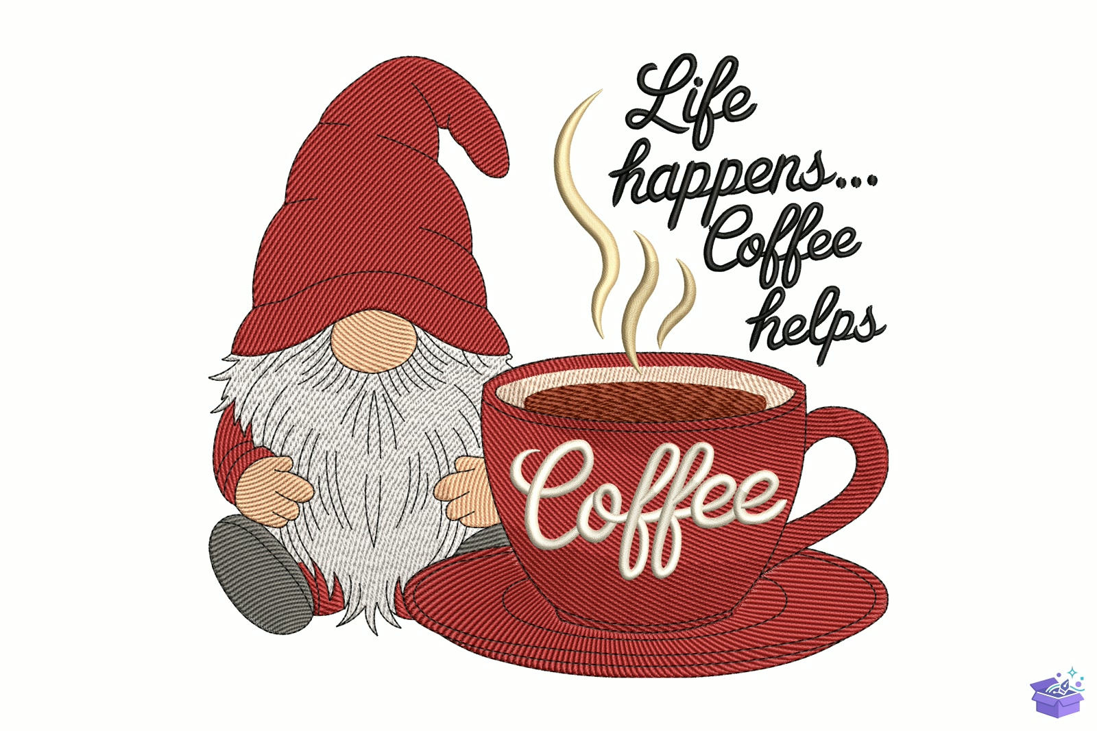 Funny Coffee Quote - Makine Nakış Deseni (SVG, DXF, EPS, PNG) - detaylı önizleme 5