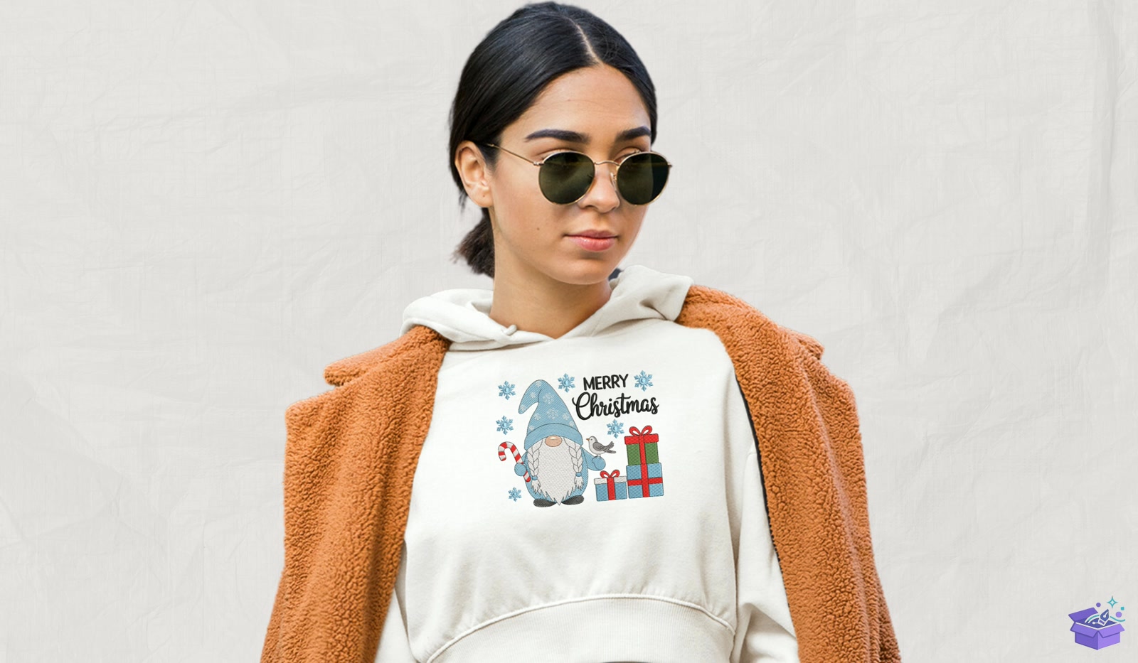 Yılbaşı Gnome - Makine Nakış Deseni (SVG, DXF, EPS, PNG) - detaylı önizleme 2