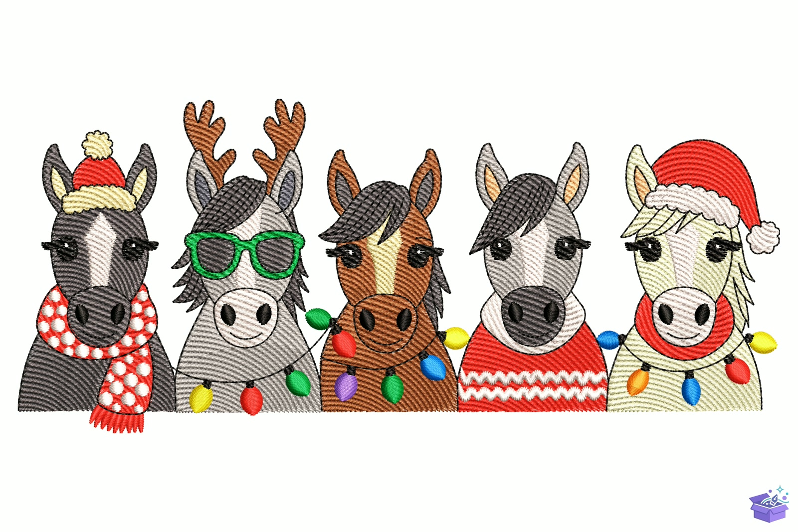 At Yılbaşı - Makine Nakış Deseni (SVG, DXF, EPS, PNG) - detaylı önizleme 5
