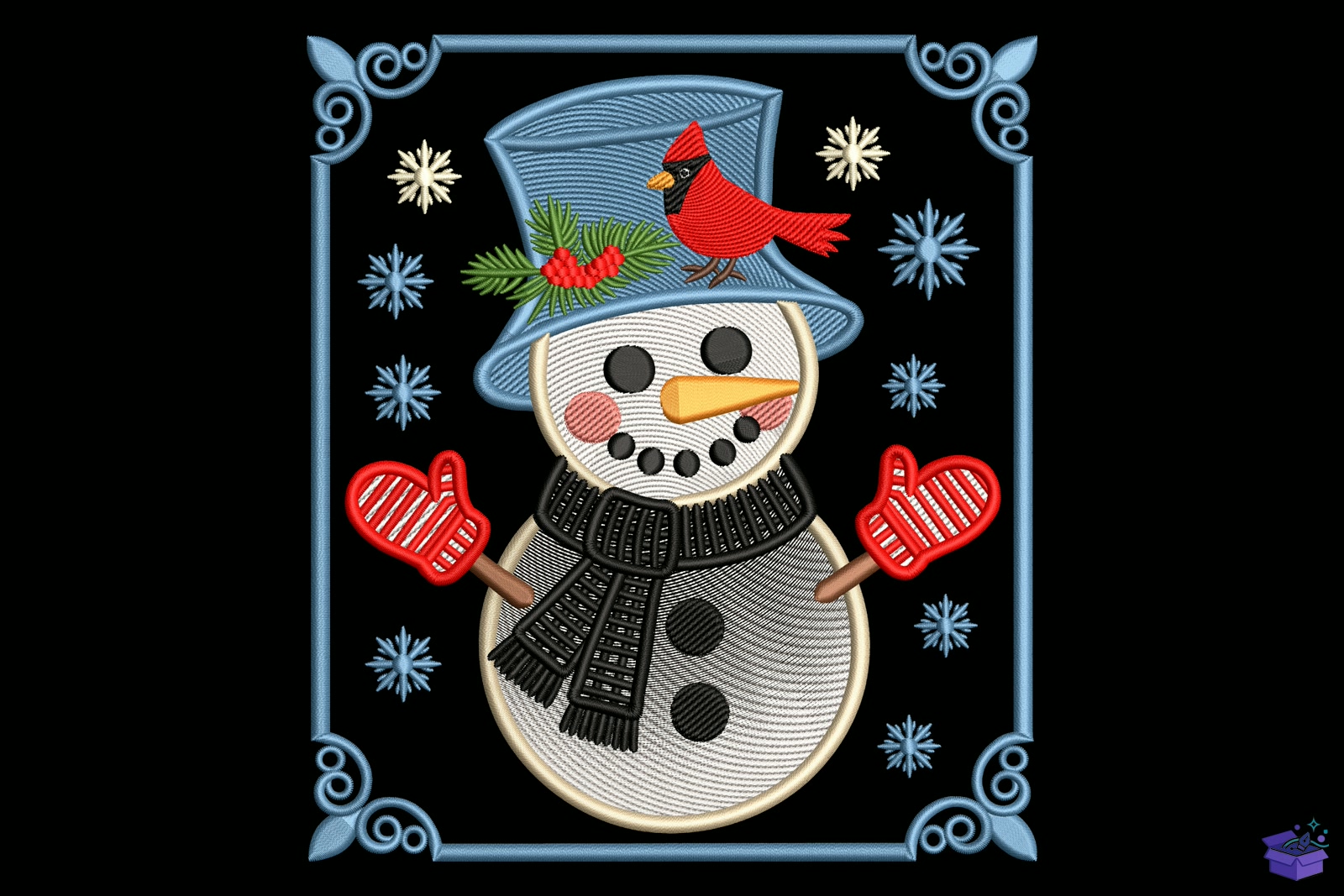 Snowman Character - Makine Nakış Deseni (SVG, DXF, EPS, PNG) - Nakış Desenleri İndir (DXF, SVG, EPS)