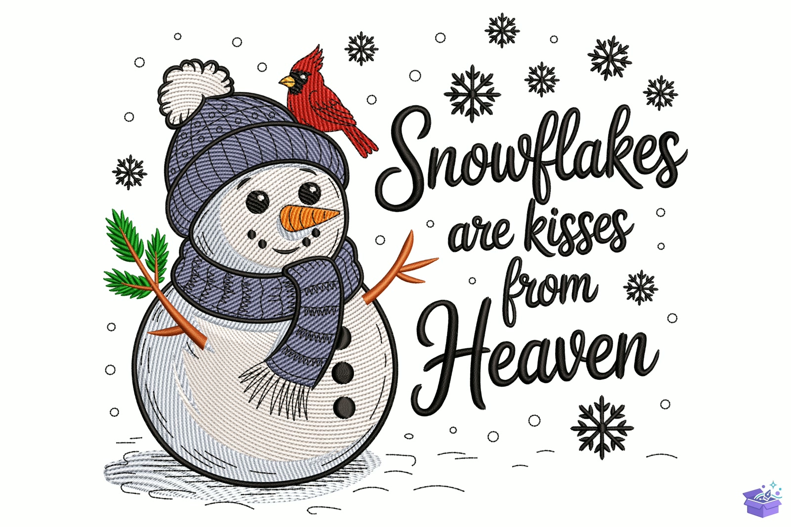 Snowflakes Quote - Makine Nakış Deseni (SVG, DXF, EPS, PNG) - detaylı önizleme 5
