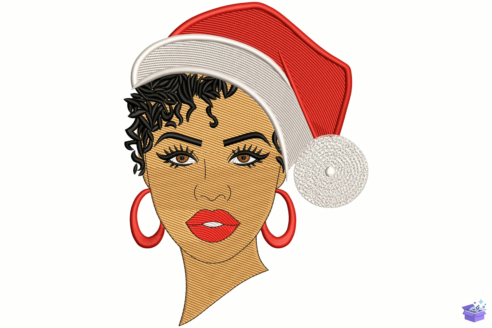 Santa Hat Girl - Makine Nakış Deseni (SVG, DXF, EPS, PNG) - detaylı önizleme 5