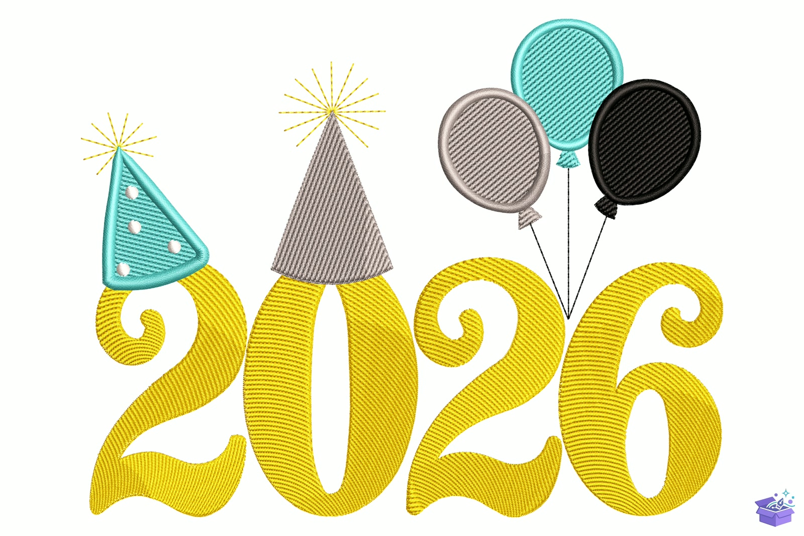 Party Balloons - Makine Nakış Deseni (SVG, DXF, EPS, PNG) - detaylı önizleme 5