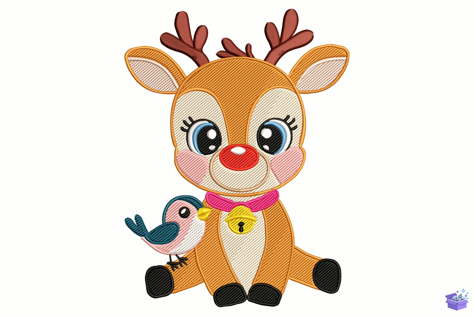 Baby Ren Geyiği - Makine Nakış Deseni (SVG, DXF, EPS, PNG) - Nakış Desenleri İndir (DXF, SVG, EPS)