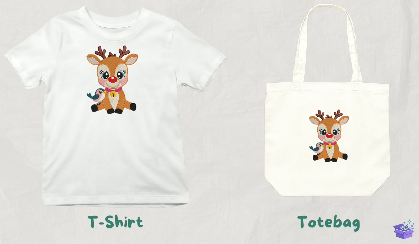 Baby Ren Geyiği - Makine Nakış Deseni (SVG, DXF, EPS, PNG) - detaylı önizleme 3