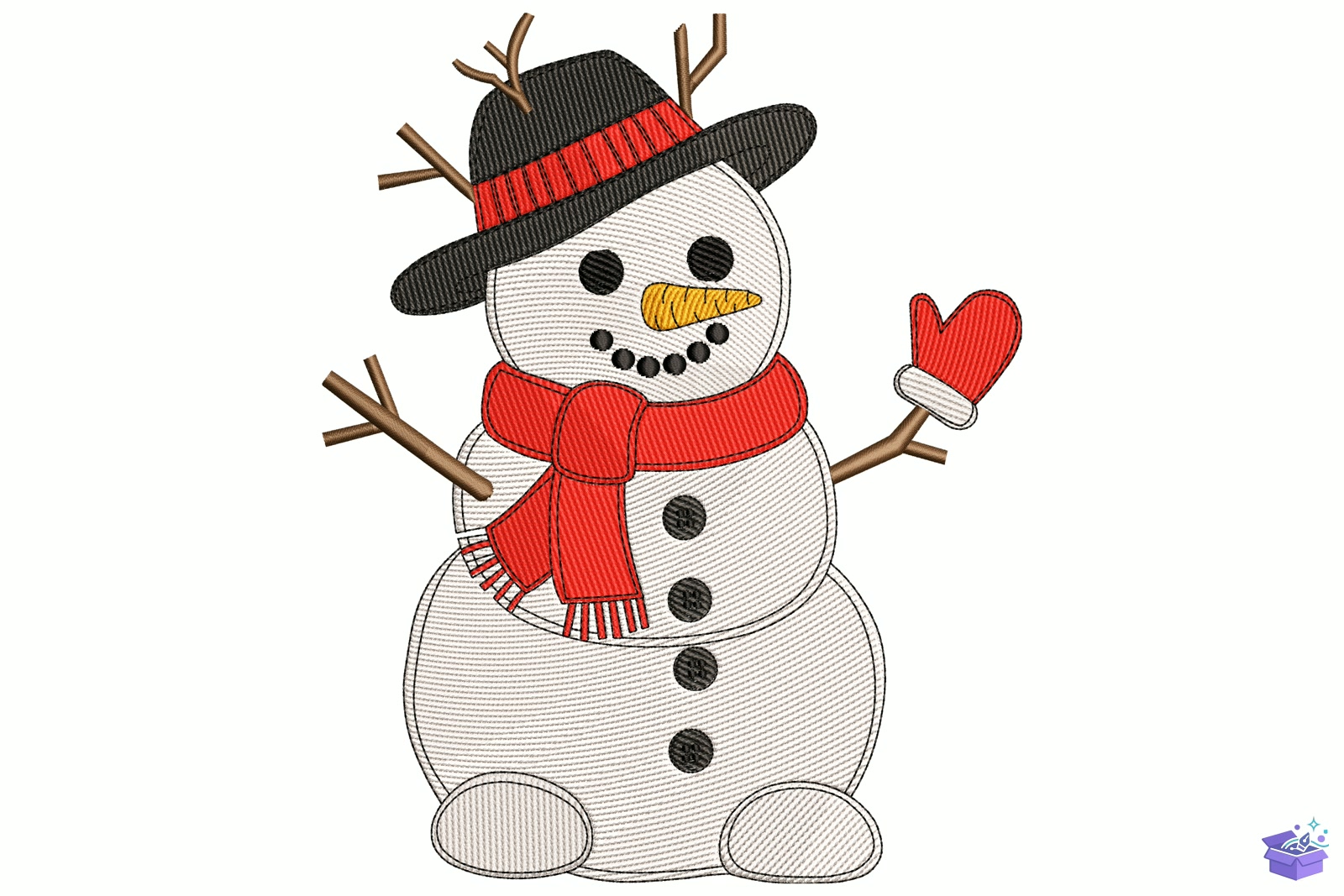 Winter Snowman - Makine Nakış Deseni (SVG, DXF, EPS, PNG) - Nakış Desenleri İndir (DXF, SVG, EPS)