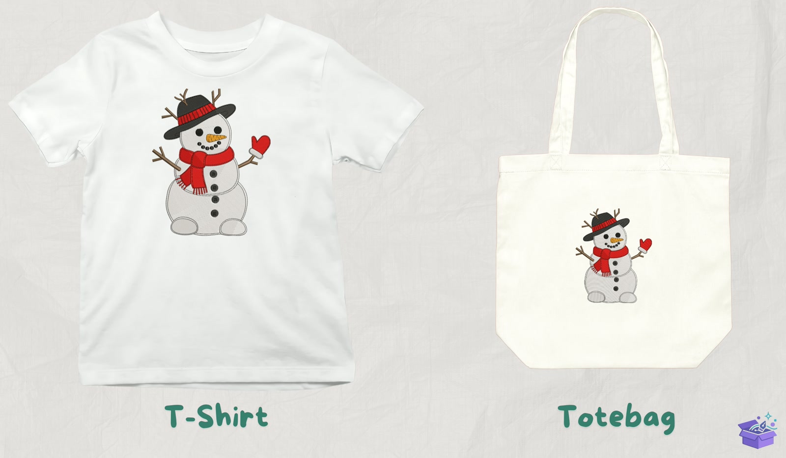 Winter Snowman - Makine Nakış Deseni (SVG, DXF, EPS, PNG) - detaylı önizleme 3