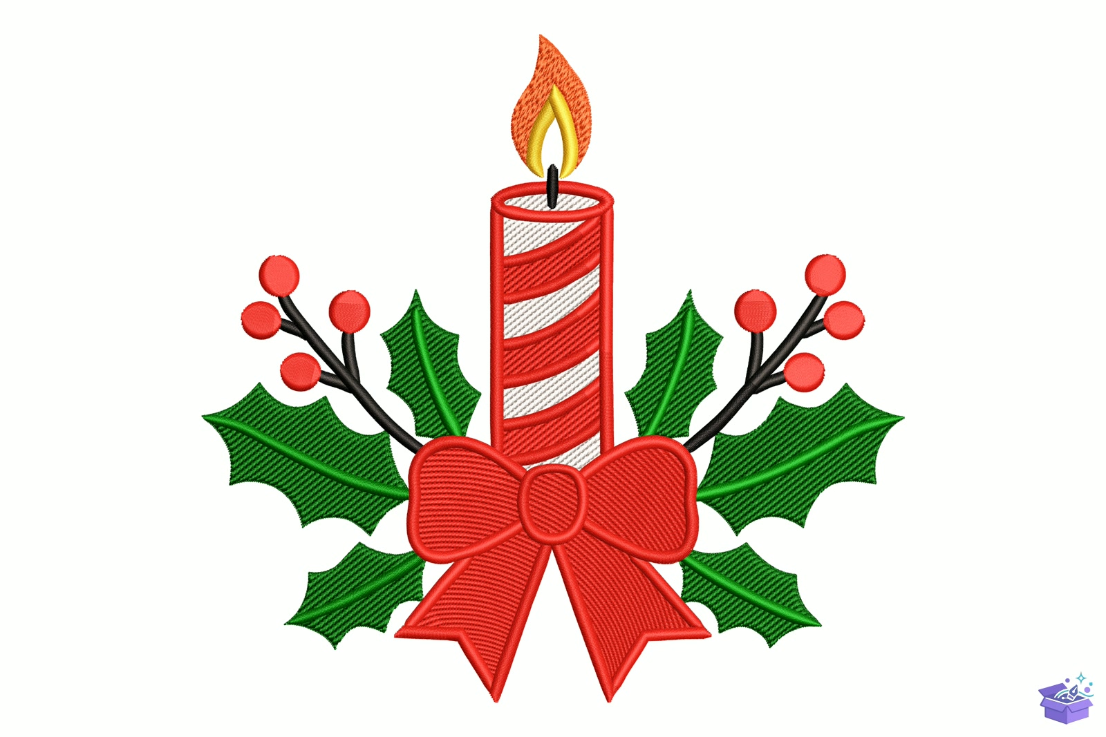 Yılbaşı Candle - Makine Nakış Deseni (SVG, DXF, EPS, PNG) - Nakış Desenleri İndir (DXF, SVG, EPS)