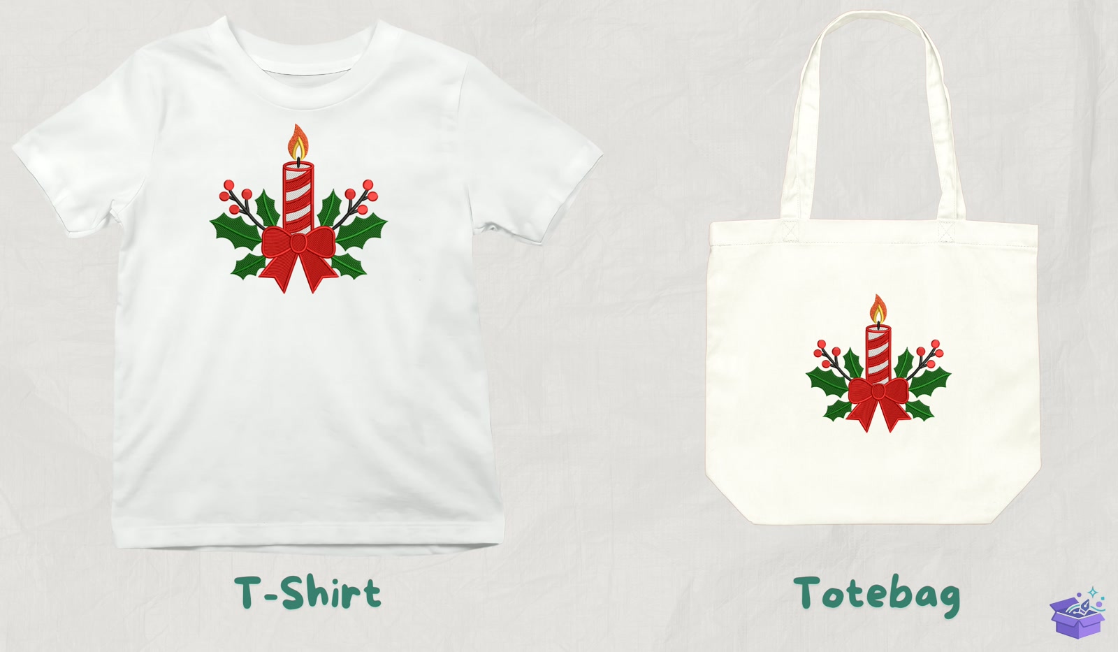Yılbaşı Candle - Makine Nakış Deseni (SVG, DXF, EPS, PNG) - detaylı önizleme 3