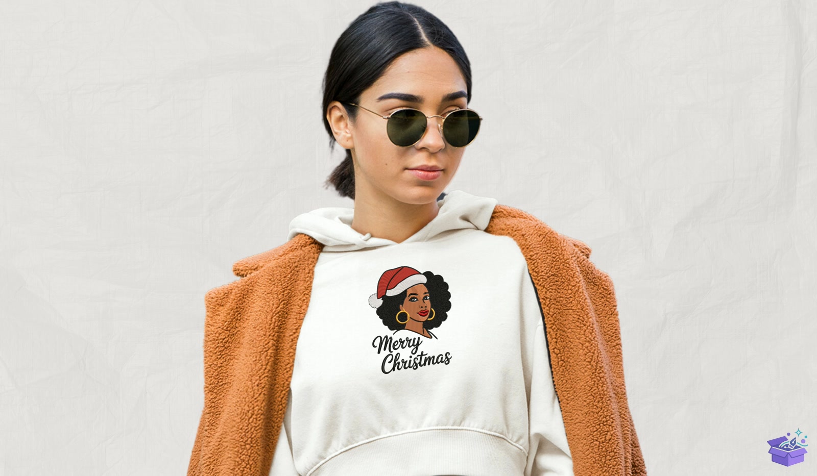 Yılbaşı Black Woman - Makine Nakış Deseni (SVG, DXF, EPS, PNG) - detaylı önizleme 2