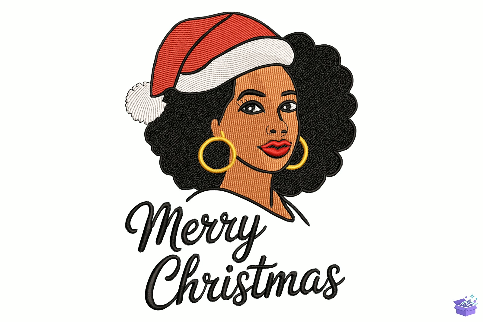 Yılbaşı Black Woman - Makine Nakış Deseni (SVG, DXF, EPS, PNG) - detaylı önizleme 5