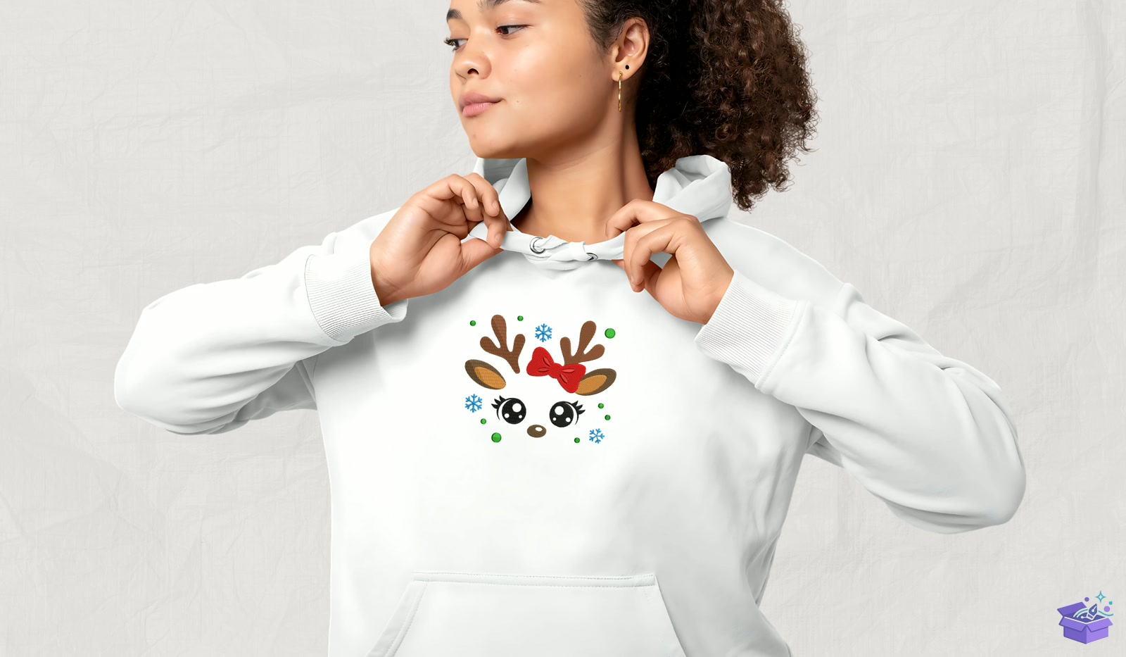 Ren Geyiği Face - Makine Nakış Deseni (SVG, DXF, EPS, PNG) - detaylı önizleme 4
