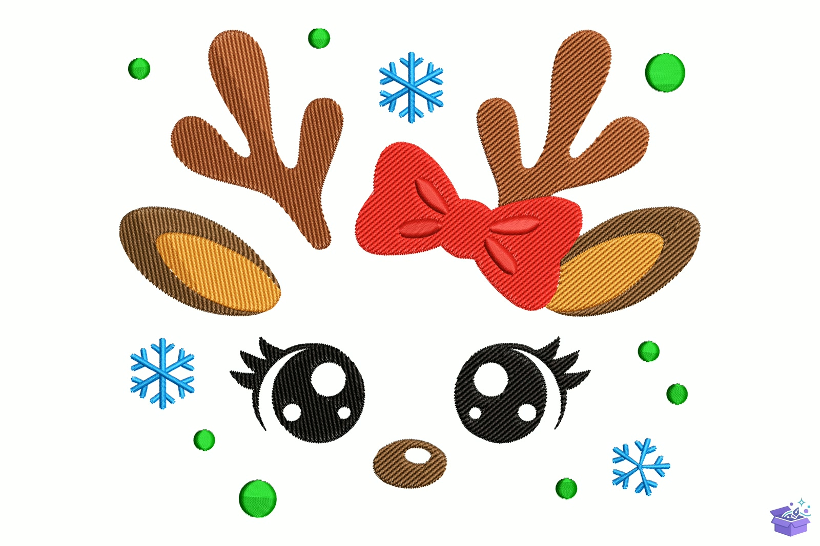 Ren Geyiği Face - Makine Nakış Deseni (SVG, DXF, EPS, PNG) - detaylı önizleme 5