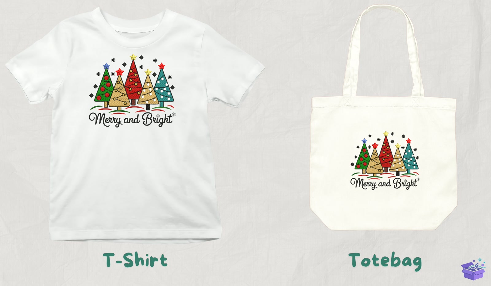 Xmas Trees - Makine Nakış Deseni (SVG, DXF, EPS, PNG) - detaylı önizleme 3