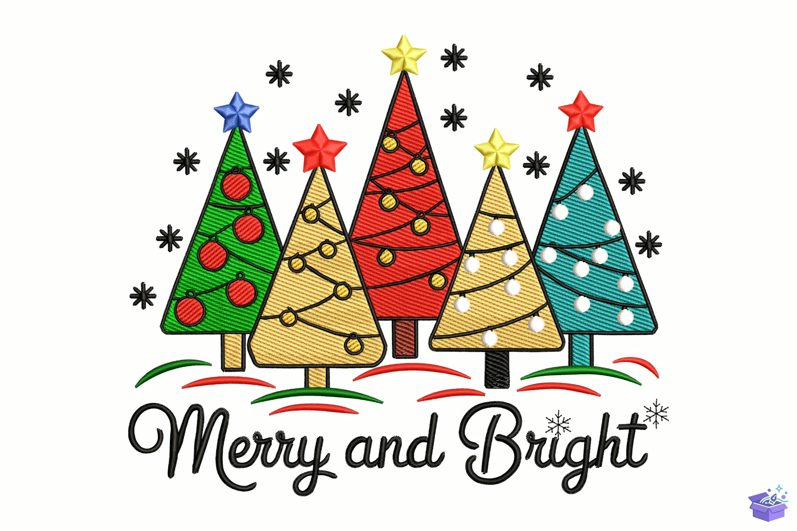 Xmas Trees - Makine Nakış Deseni (SVG, DXF, EPS, PNG) - detaylı önizleme 5
