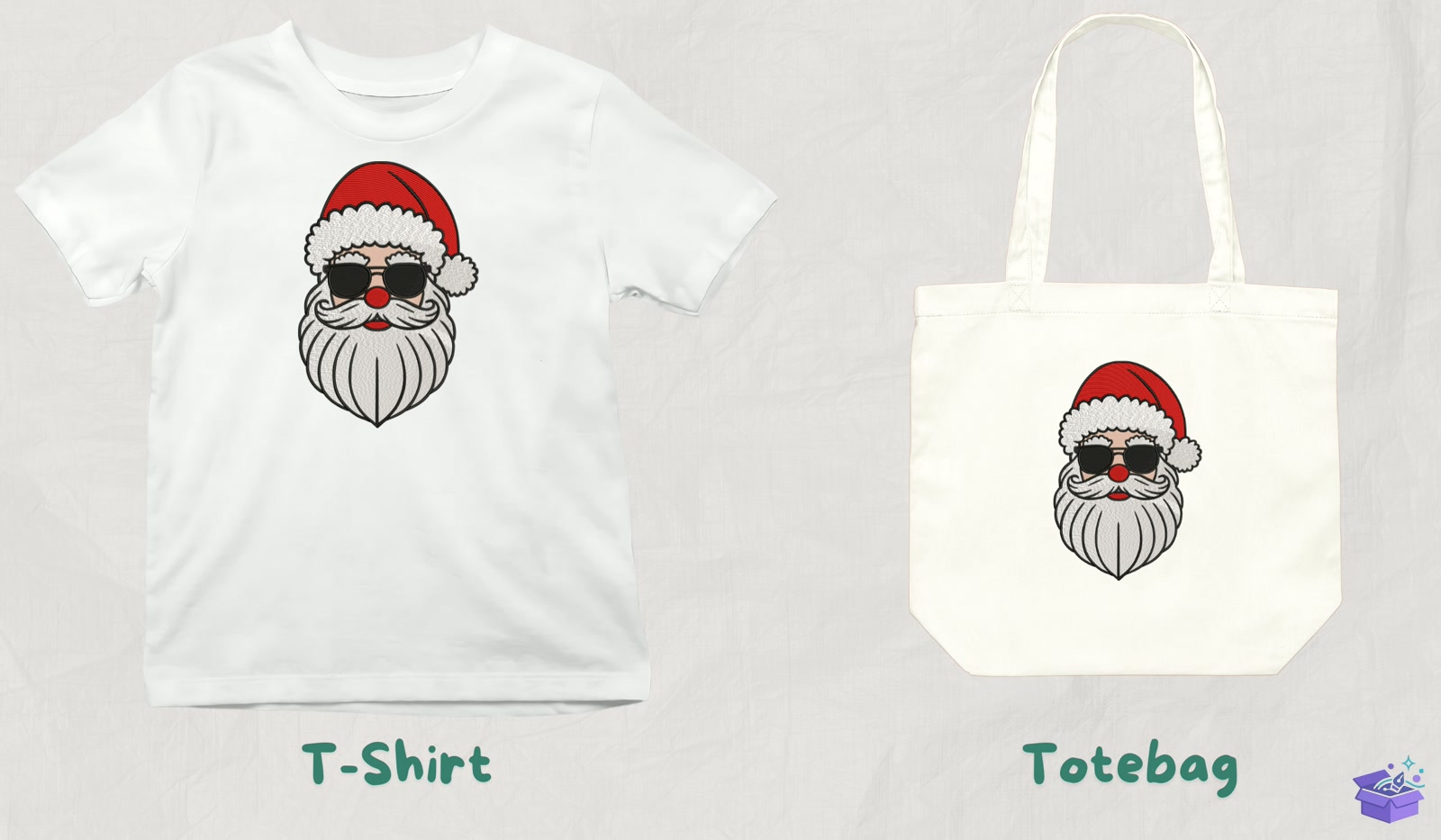 Cool Santa Face - Makine Nakış Deseni (SVG, DXF, EPS, PNG) - detaylı önizleme 3