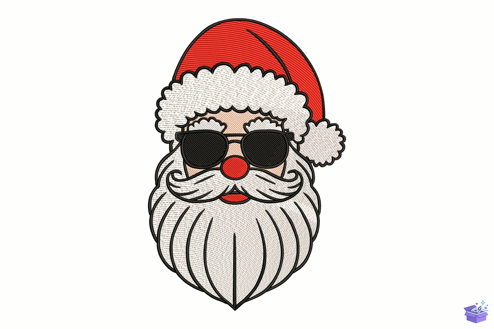 Cool Santa Face - Makine Nakış Deseni (SVG, DXF, EPS, PNG) - detaylı önizleme 5