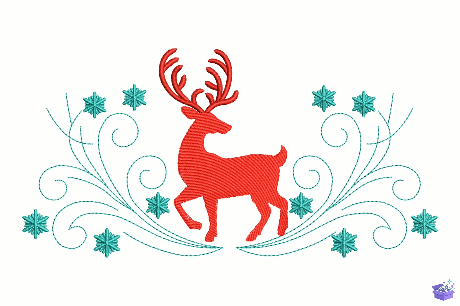 Ren Geyiği Silhouette - Makine Nakış Deseni (SVG, DXF, EPS, PNG) - Nakış Desenleri İndir (DXF, SVG, EPS)