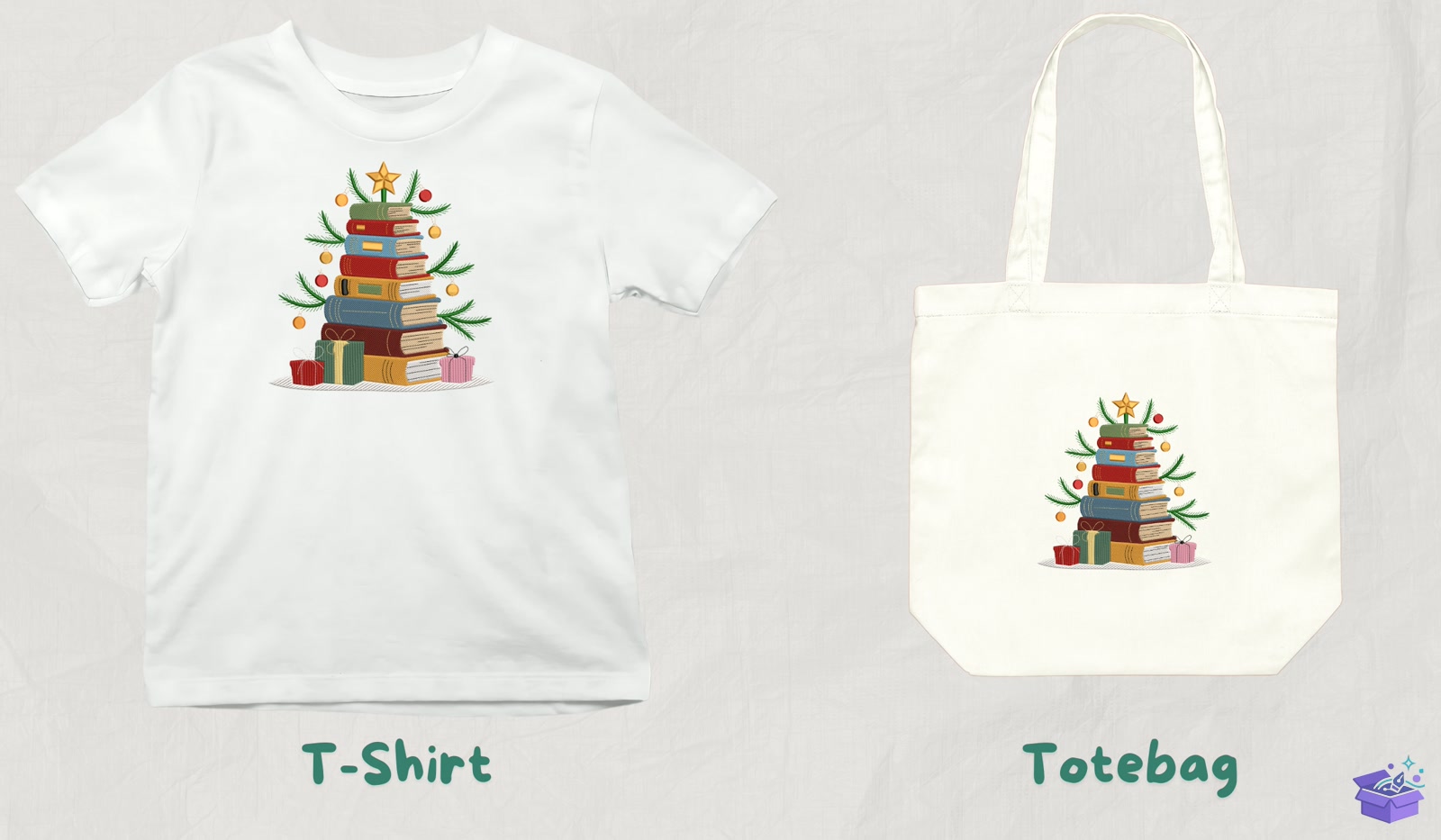 Stacked Books Yılbaşı - Makine Nakış Deseni (SVG, DXF, EPS, PNG) - detaylı önizleme 3