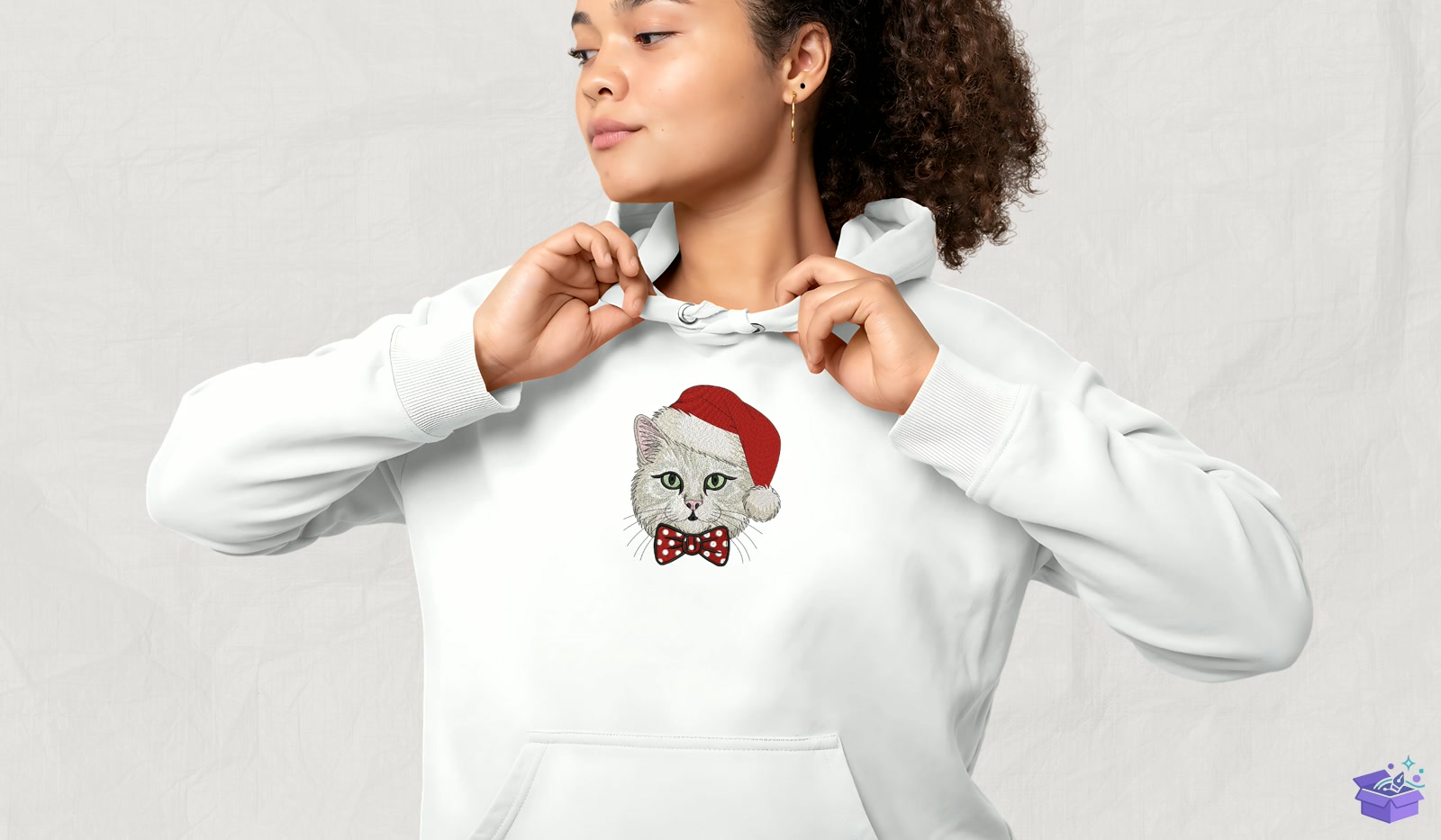 Kitty Yılbaşı - Makine Nakış Deseni (SVG, DXF, EPS, PNG) - detaylı önizleme 4