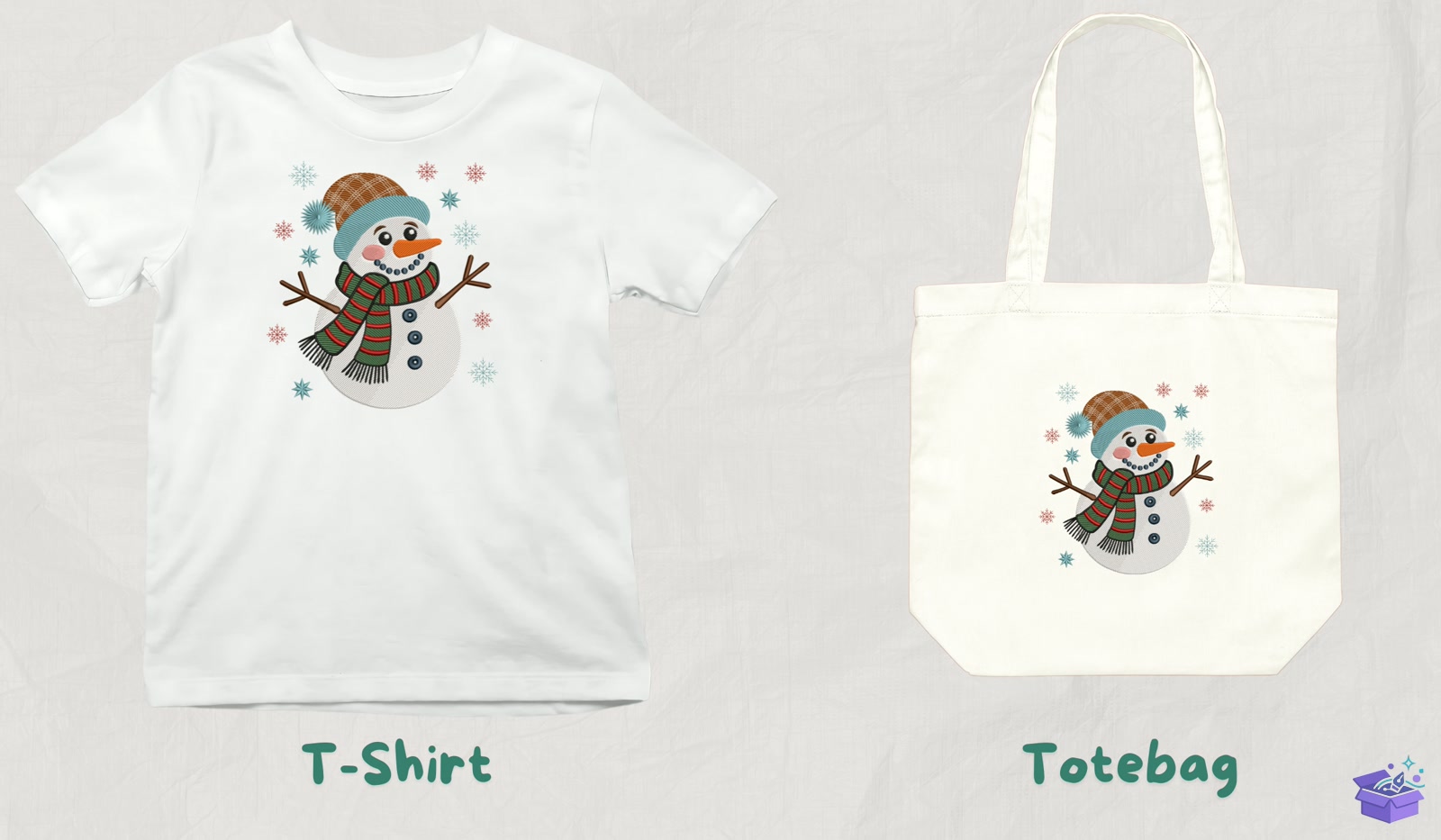 Winter Snowman - Makine Nakış Deseni (SVG, DXF, EPS, PNG) - detaylı önizleme 3
