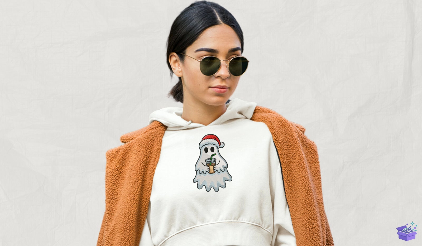 Yılbaşı Ghost - Makine Nakış Deseni (SVG, DXF, EPS, PNG) - detaylı önizleme 2
