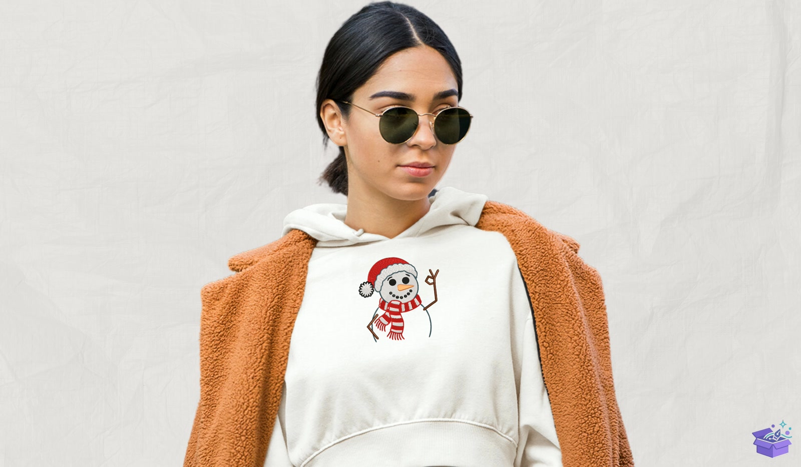 Santa Hat And Scarf - Makine Nakış Deseni (SVG, DXF, EPS, PNG) - detaylı önizleme 2