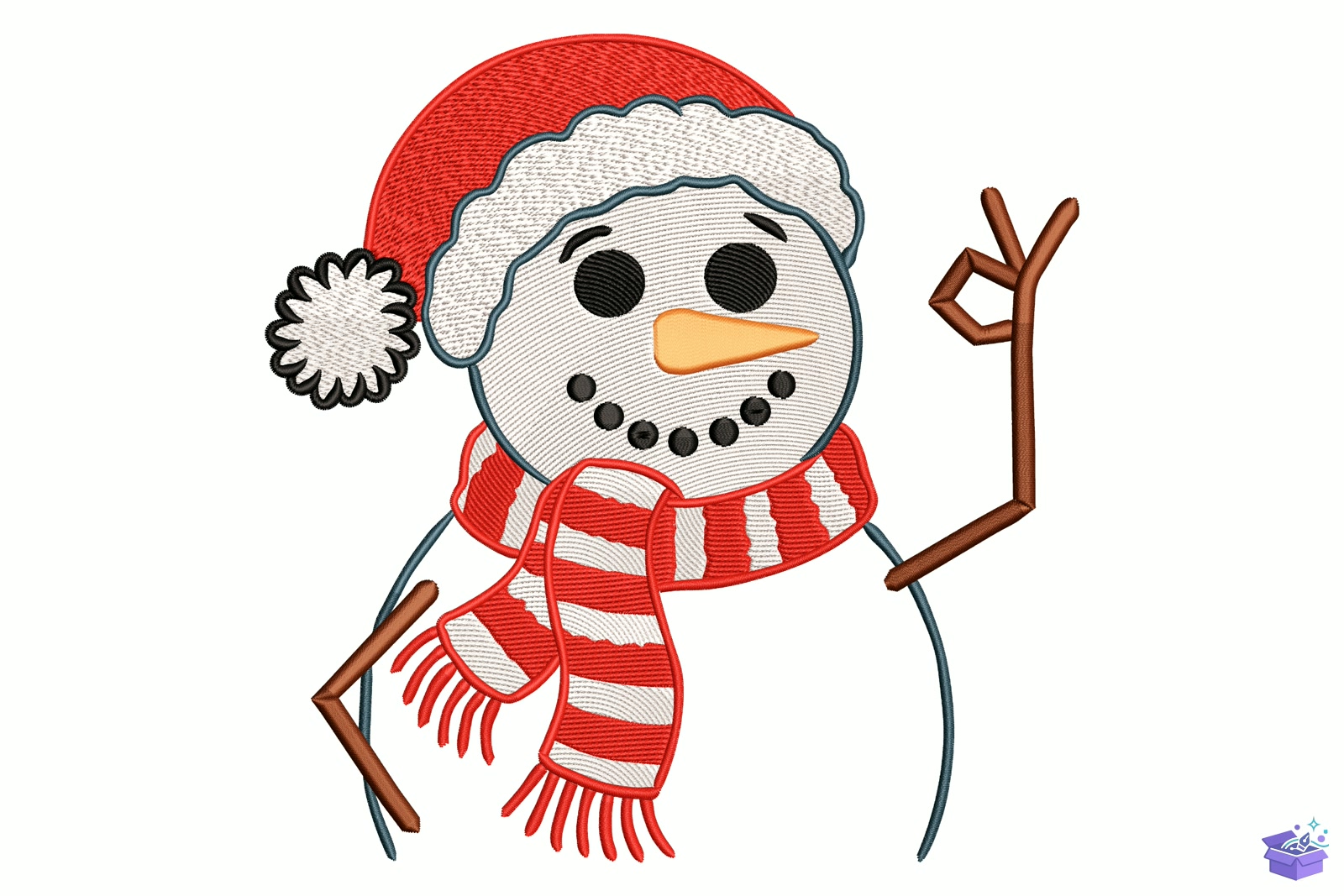 Santa Hat And Scarf - Makine Nakış Deseni (SVG, DXF, EPS, PNG) - detaylı önizleme 5