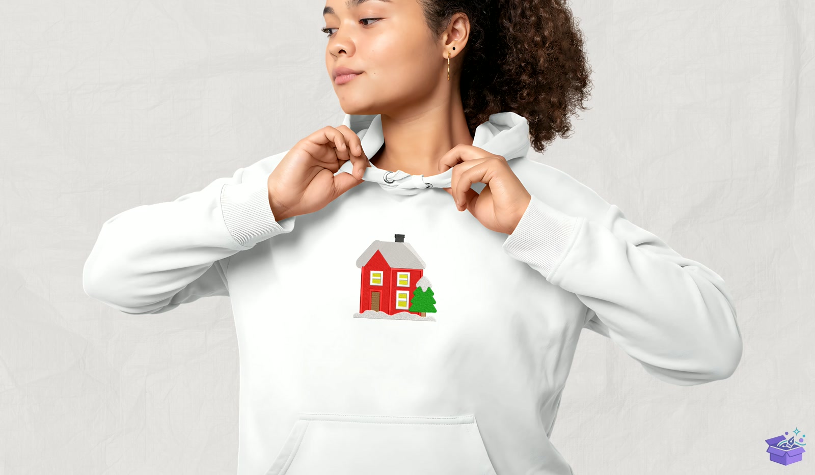 Winter Snowy House - Makine Nakış Deseni (SVG, DXF, EPS, PNG) - detaylı önizleme 4