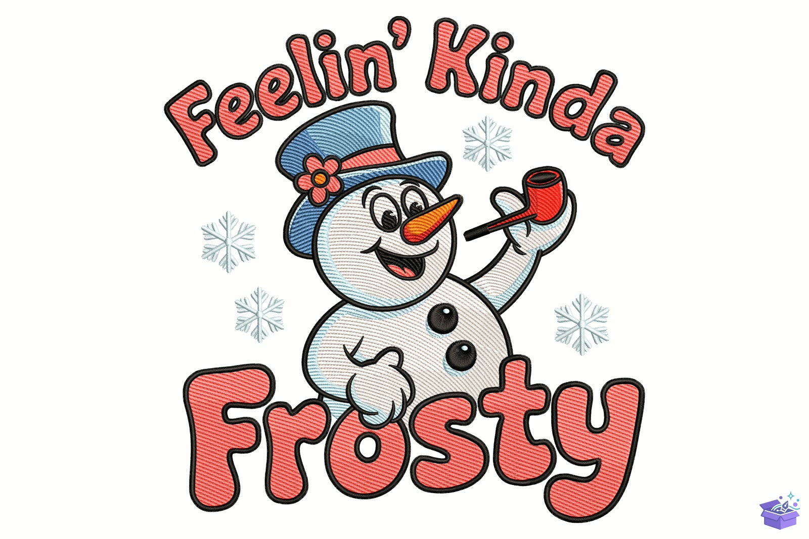 Frosty Snowman - Makine Nakış Deseni (SVG, DXF, EPS, PNG) - Nakış Desenleri İndir (DXF, SVG, EPS)
