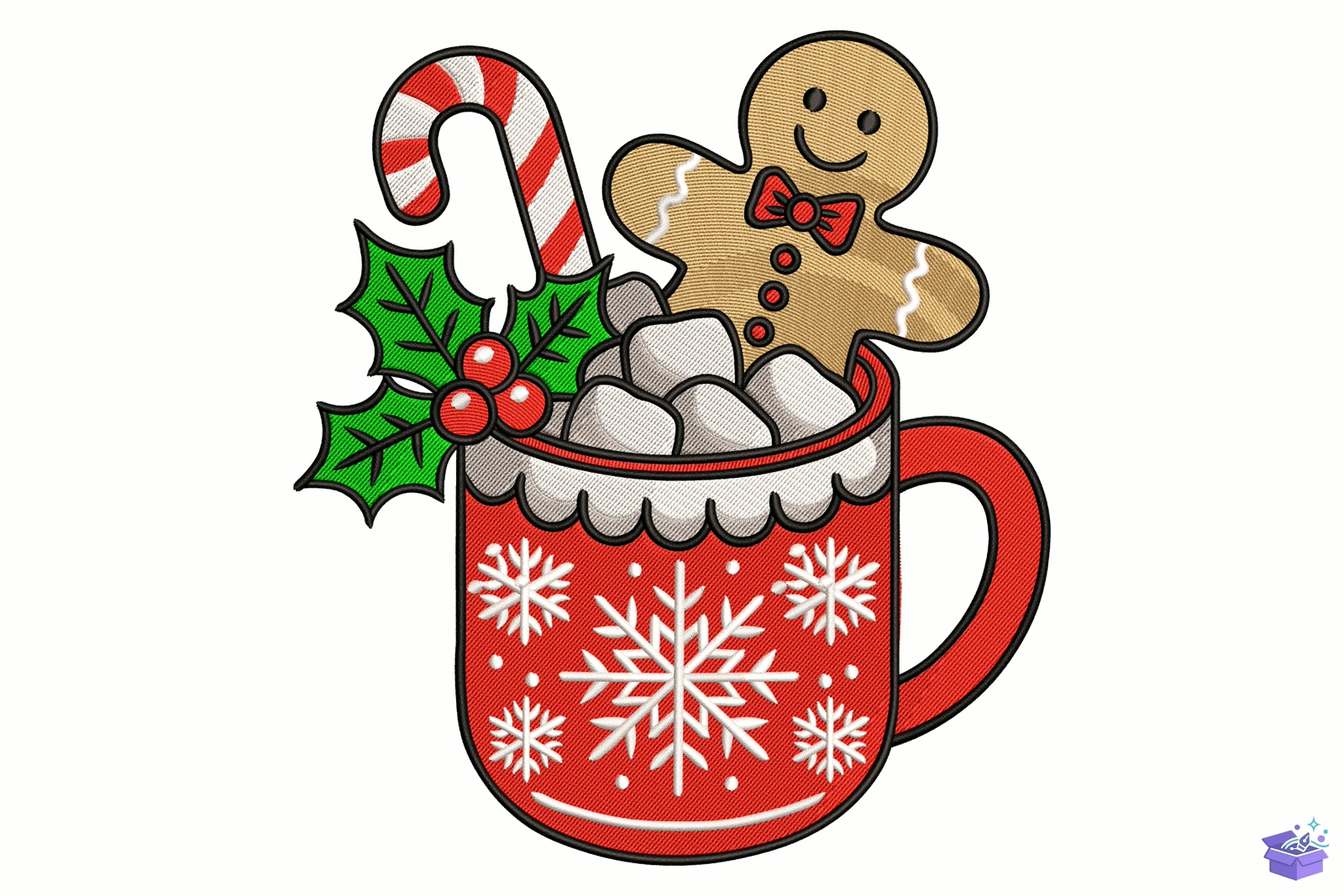 Yılbaşı Cocoa Mug - Makine Nakış Deseni (SVG, DXF, EPS, PNG) - detaylı önizleme 5