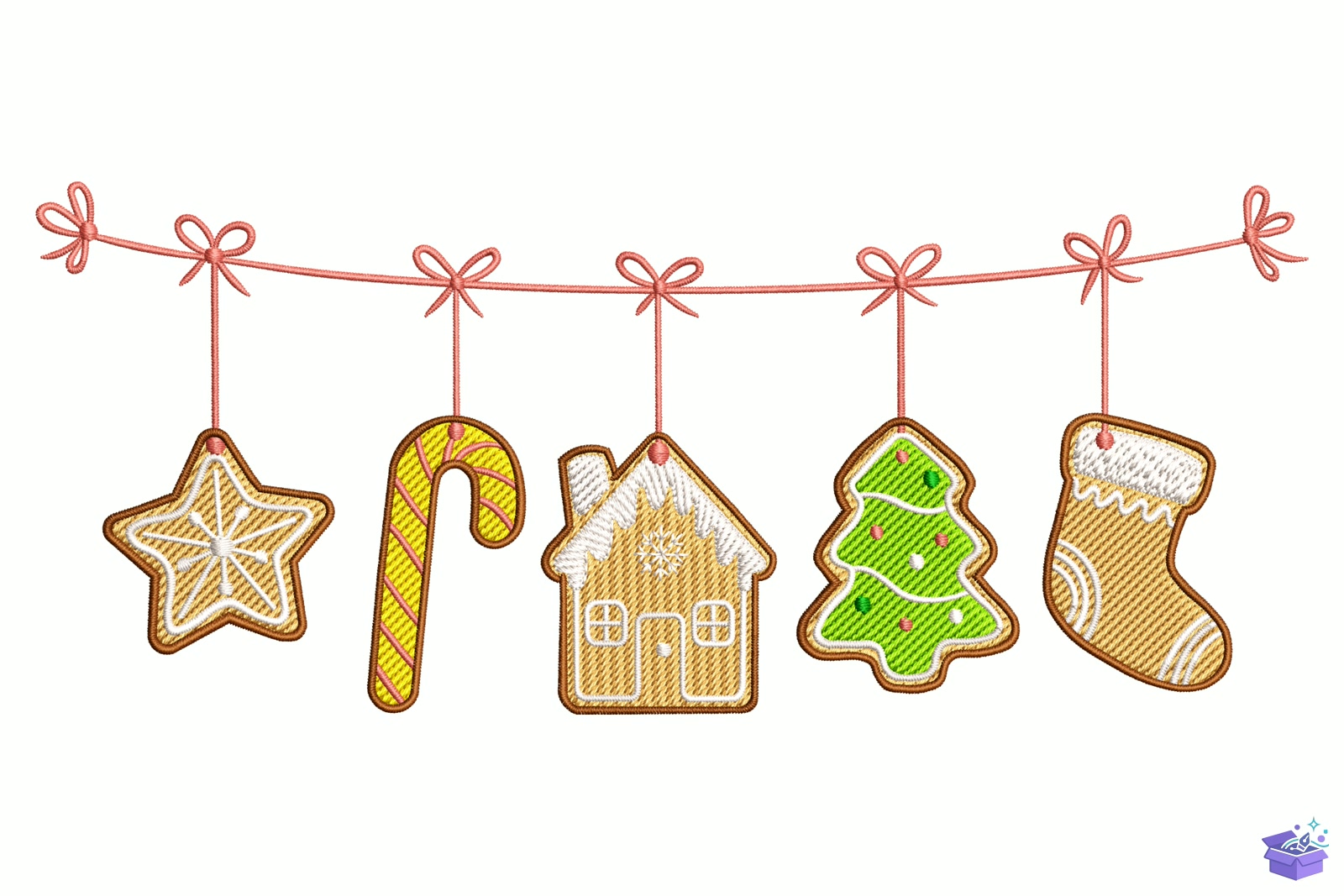 Gingerbread Süs - Makine Nakış Deseni (SVG, DXF, EPS, PNG) - Nakış Desenleri İndir (DXF, SVG, EPS)
