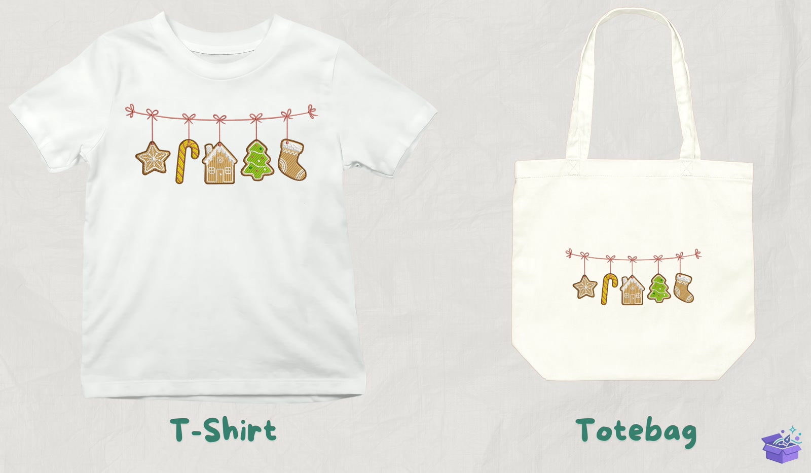 Gingerbread Süs - Makine Nakış Deseni (SVG, DXF, EPS, PNG) - detaylı önizleme 3