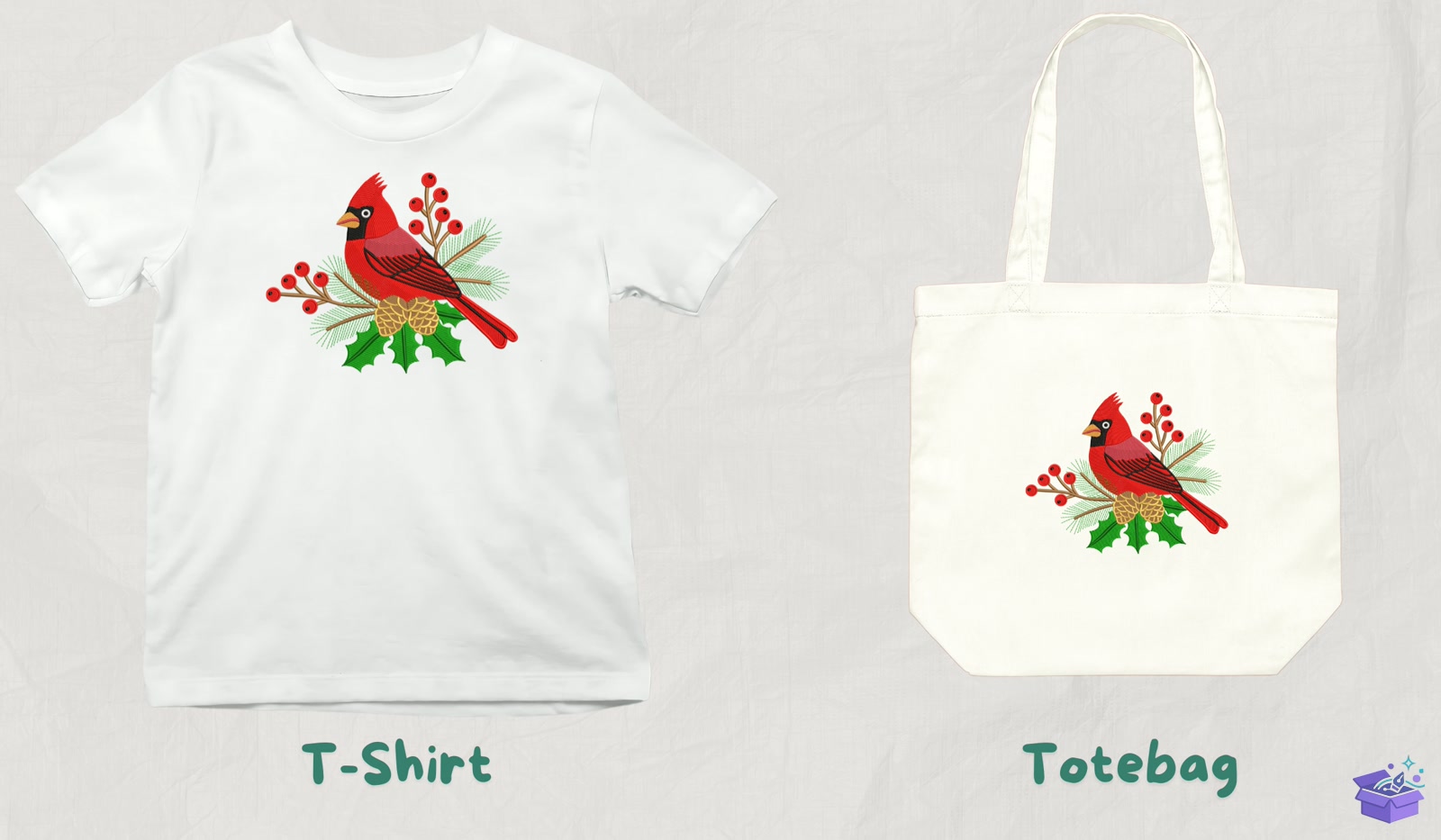 Red Cardinal Kuş Figürü - Makine Nakış Deseni (SVG, DXF, EPS, PNG) - detaylı önizleme 3