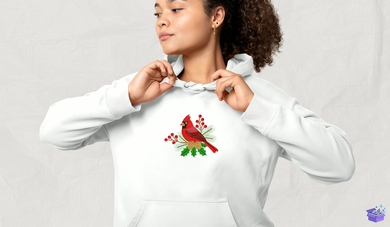 Red Cardinal Kuş Figürü - Makine Nakış Deseni (SVG, DXF, EPS, PNG) - detaylı önizleme 4