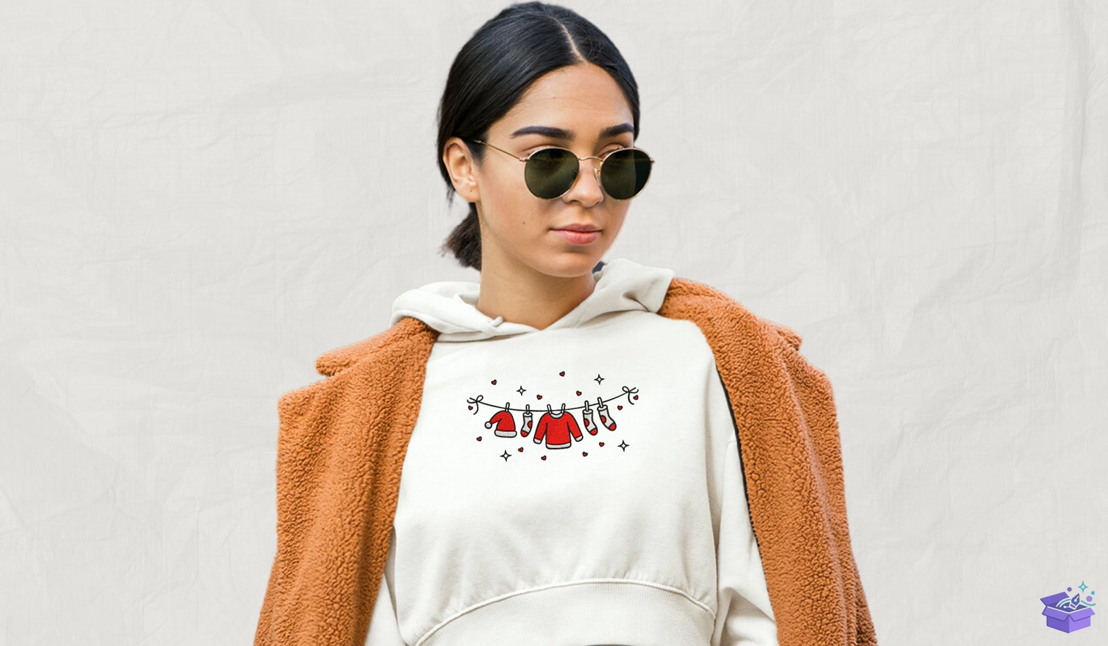 Yılbaşı Clothesline - Makine Nakış Deseni (SVG, DXF, EPS, PNG) - detaylı önizleme 2