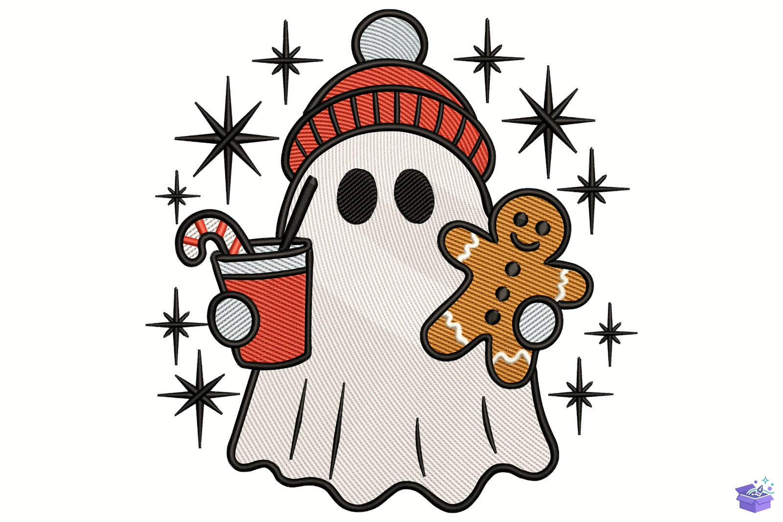 Gingerbread Ghost - Makine Nakış Deseni (SVG, DXF, EPS, PNG) - Nakış Desenleri İndir (DXF, SVG, EPS)